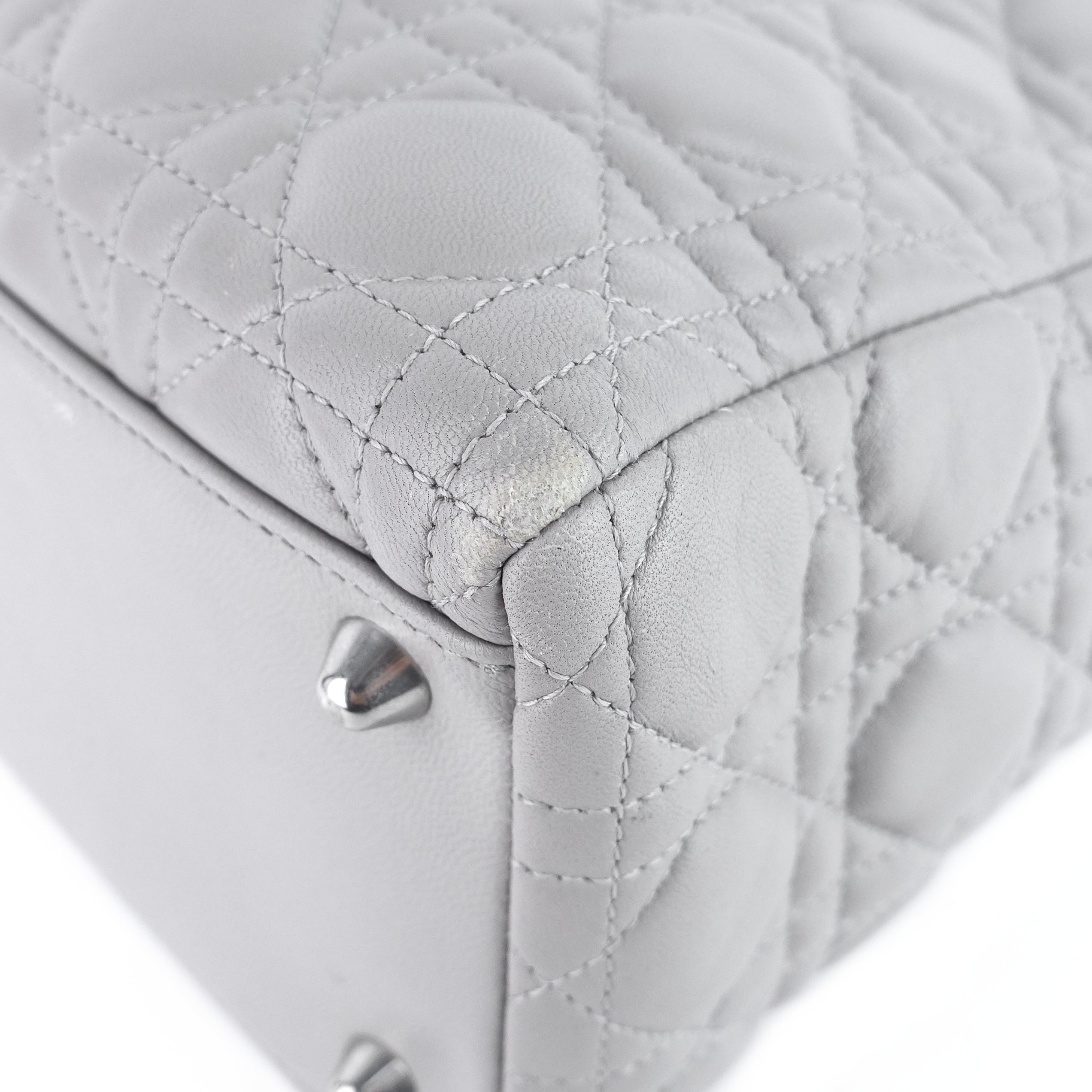 DIOR Lady Dior Large Lambskin Leather Bag