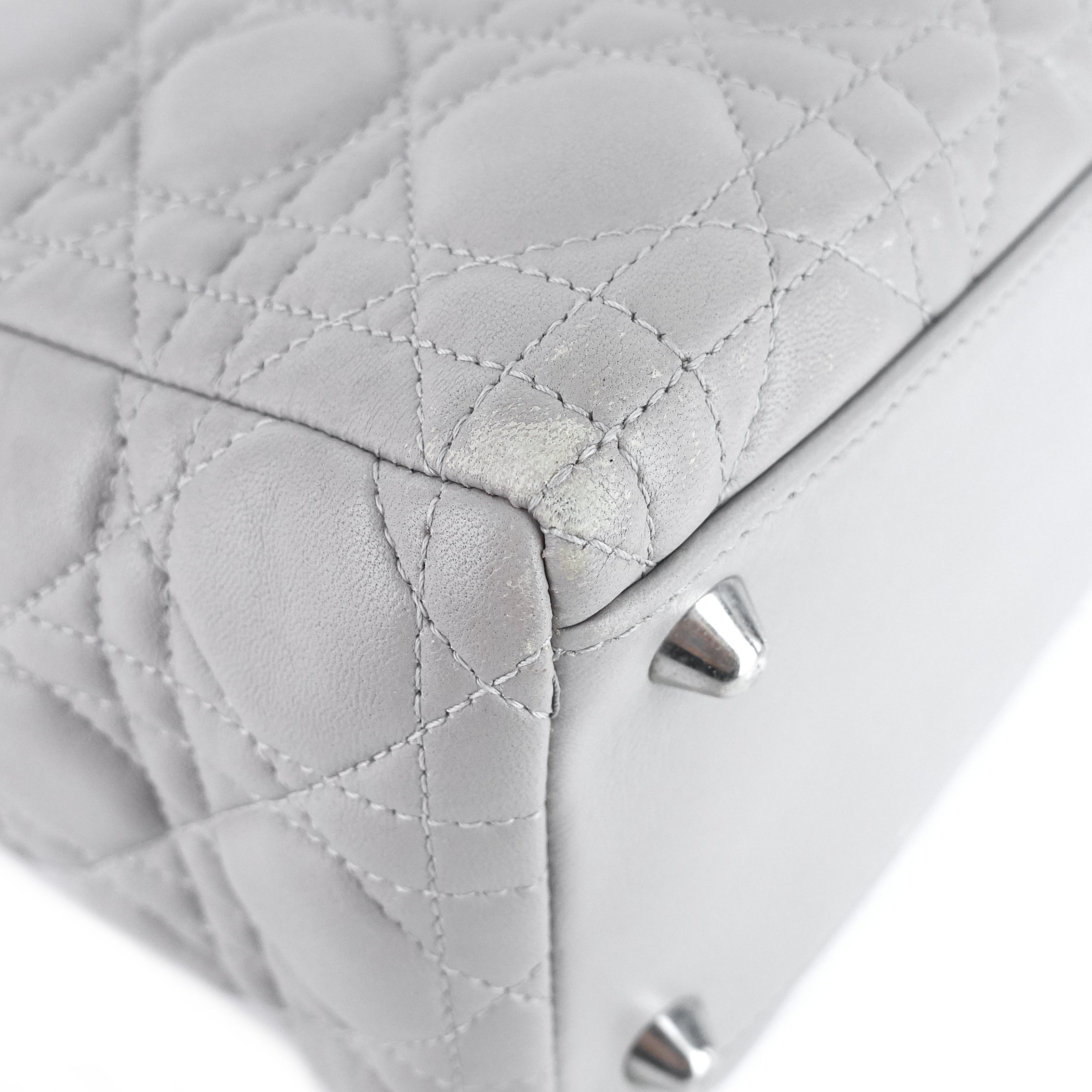 DIOR Lady Dior Large Lambskin Leather Bag