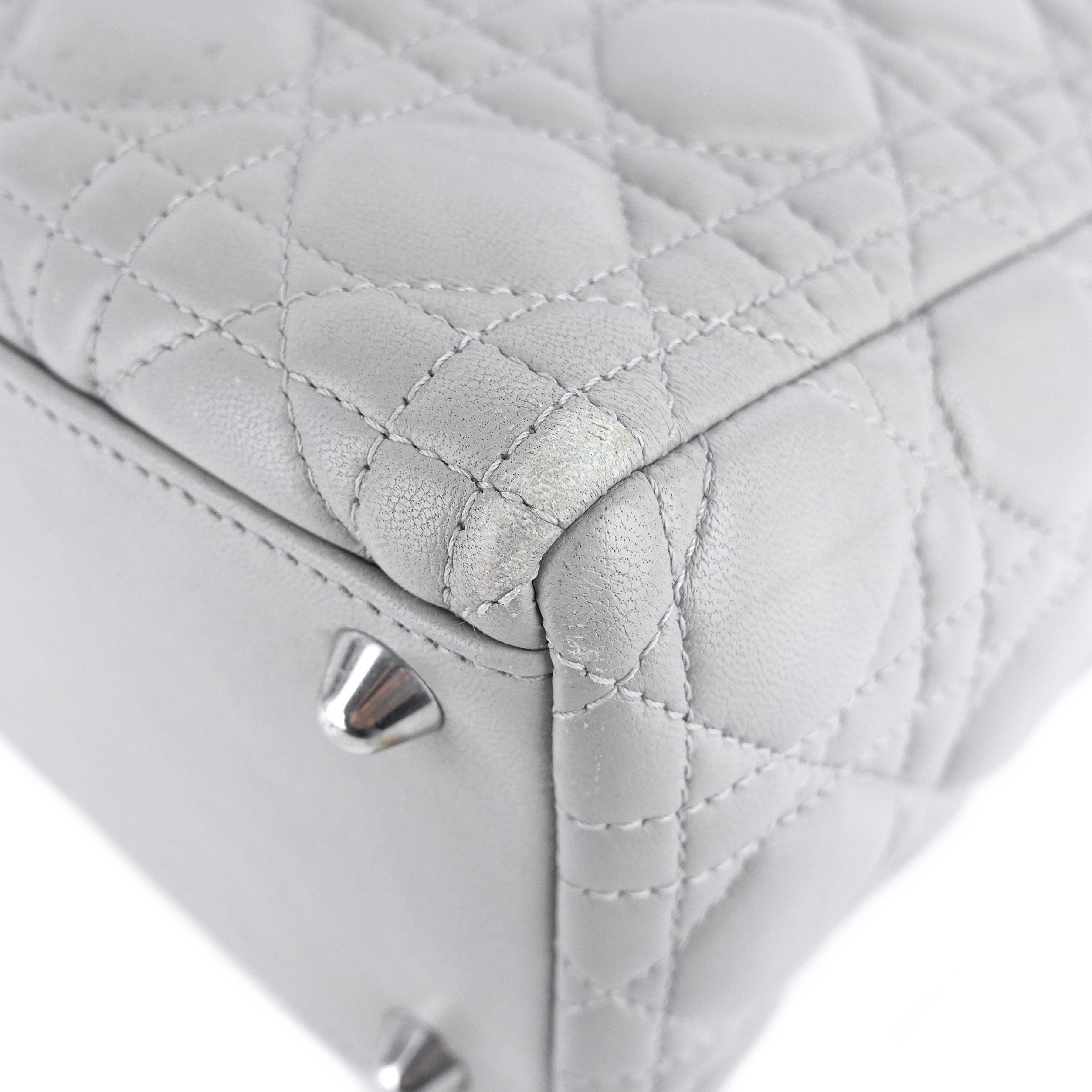 DIOR Lady Dior Large Lambskin Leather Bag