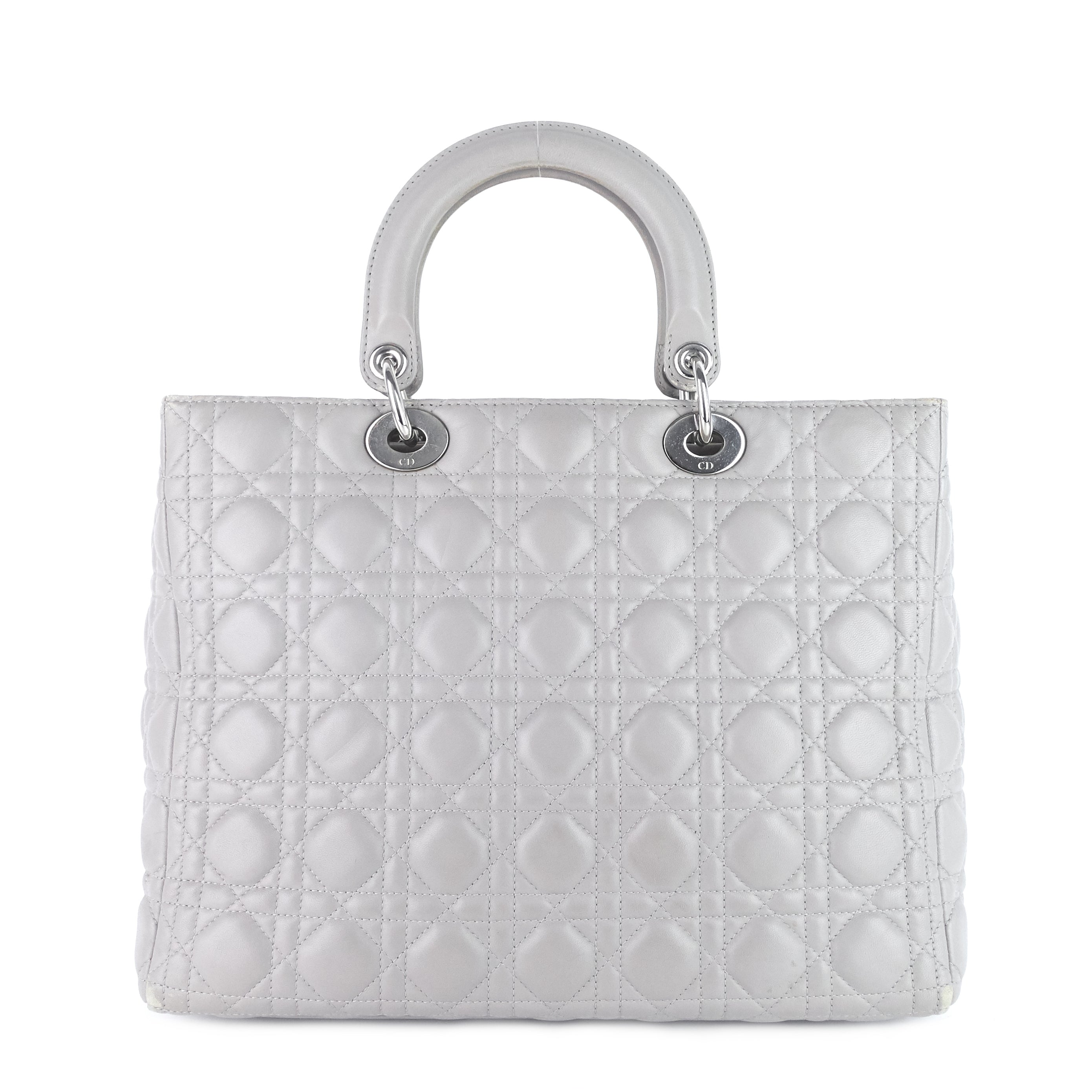 DIOR Lady Dior Large Lambskin Leather Bag