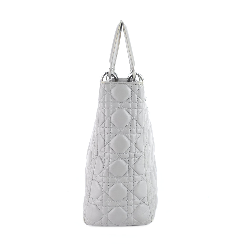 DIOR Lady Dior Large Lambskin Leather Bag