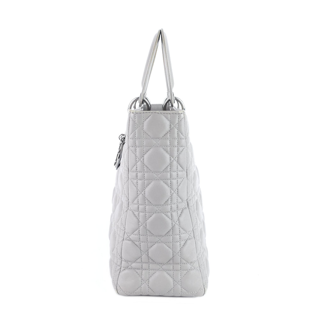 DIOR Lady Dior Large Lambskin Leather Bag
