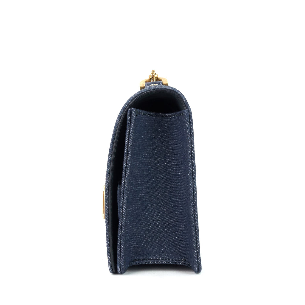 J'Adior Medium Embroidered Denim Flap Bag