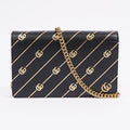 Gucci Wallet On Chain Black / Gold Leather