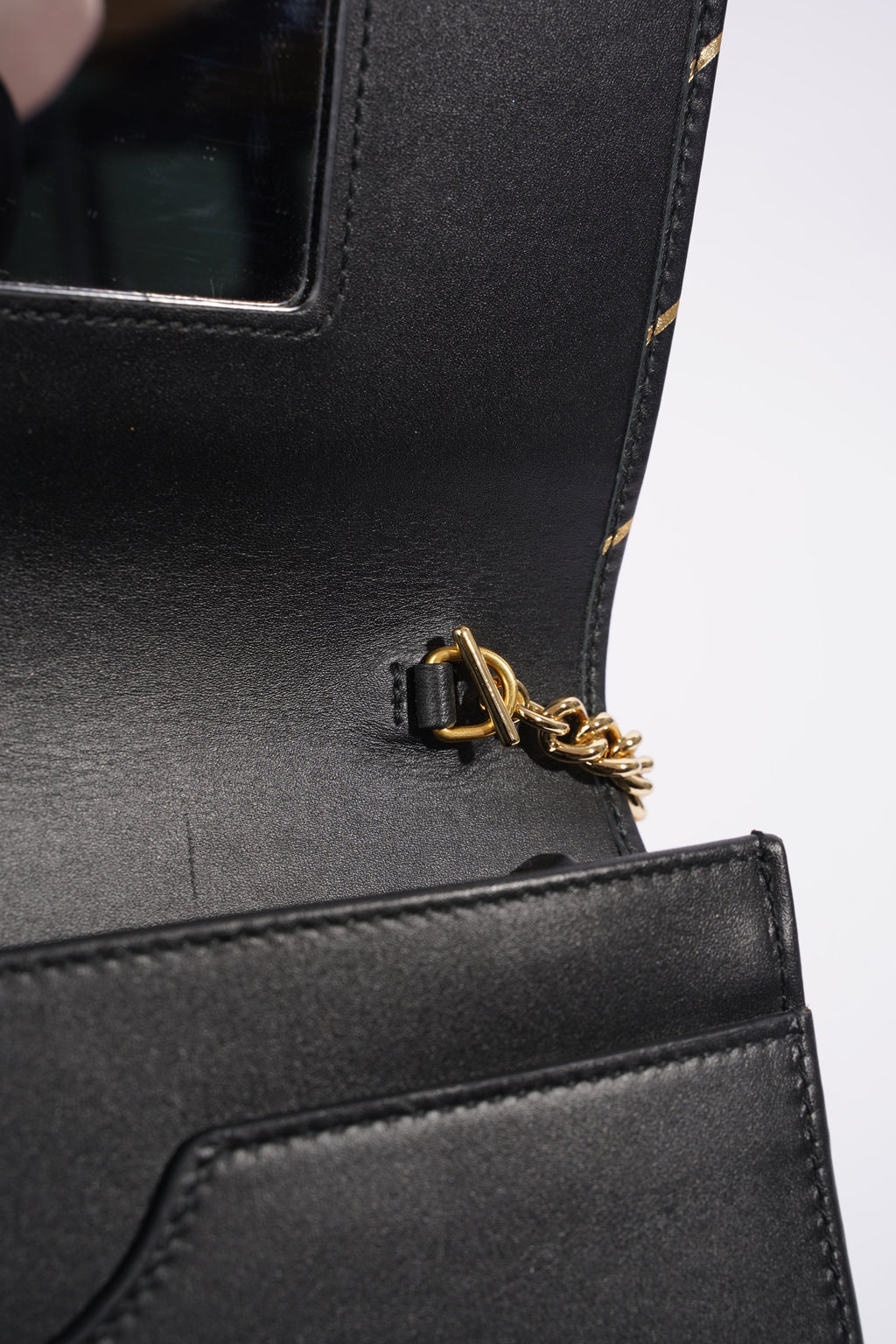 Gucci Wallet On Chain Black / Gold Leather