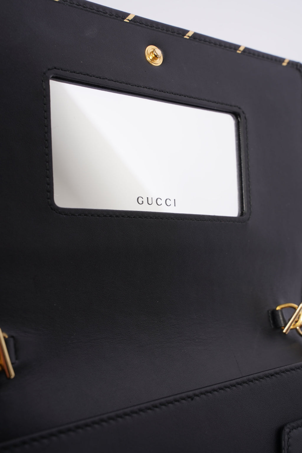 Gucci Wallet On Chain Black / Gold Leather