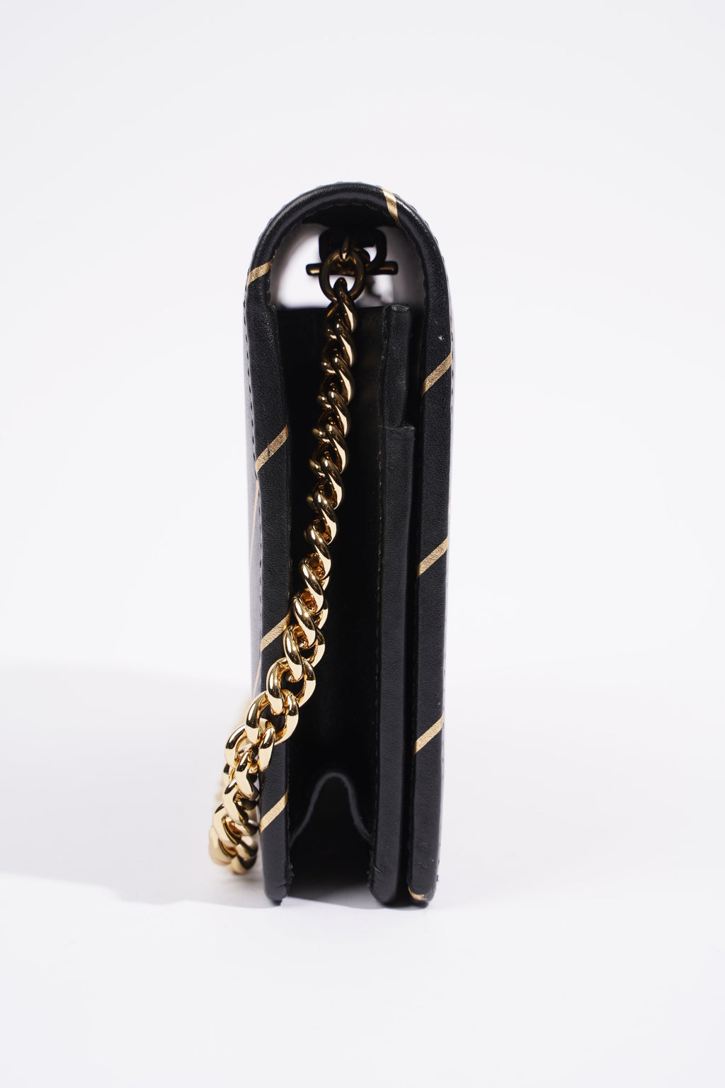 Gucci Wallet On Chain Black / Gold Leather
