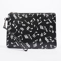 Saint Laurent Musical Notes Pouch Black / White Calfskin Leather
