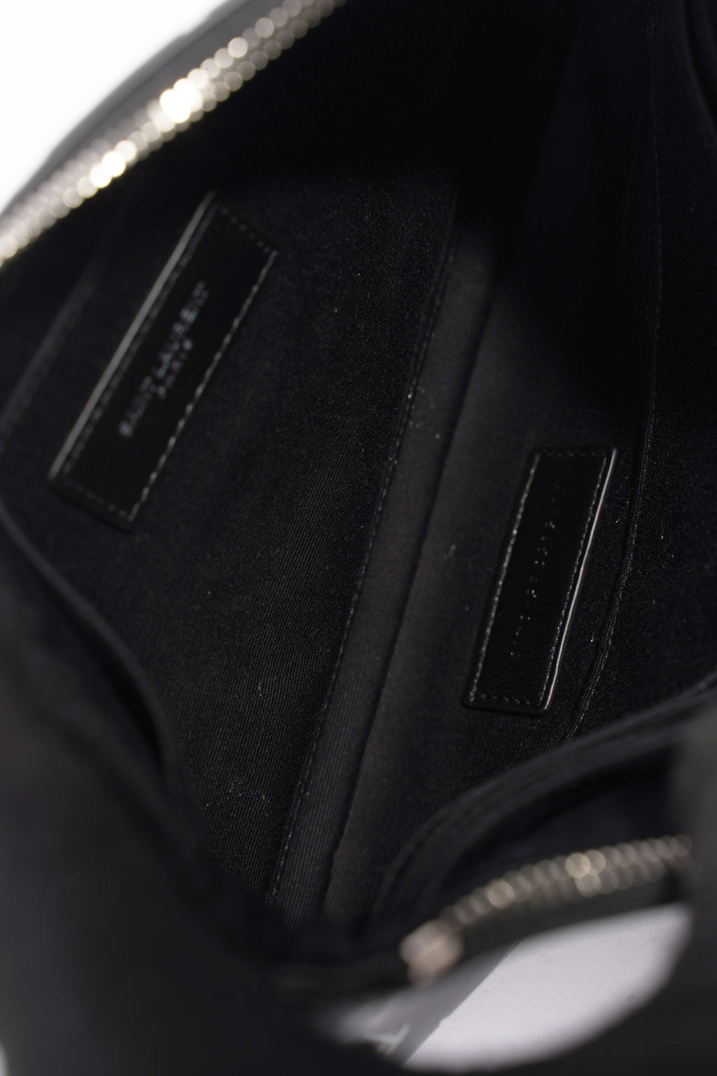 Saint Laurent Musical Notes Pouch Black / White Calfskin Leather