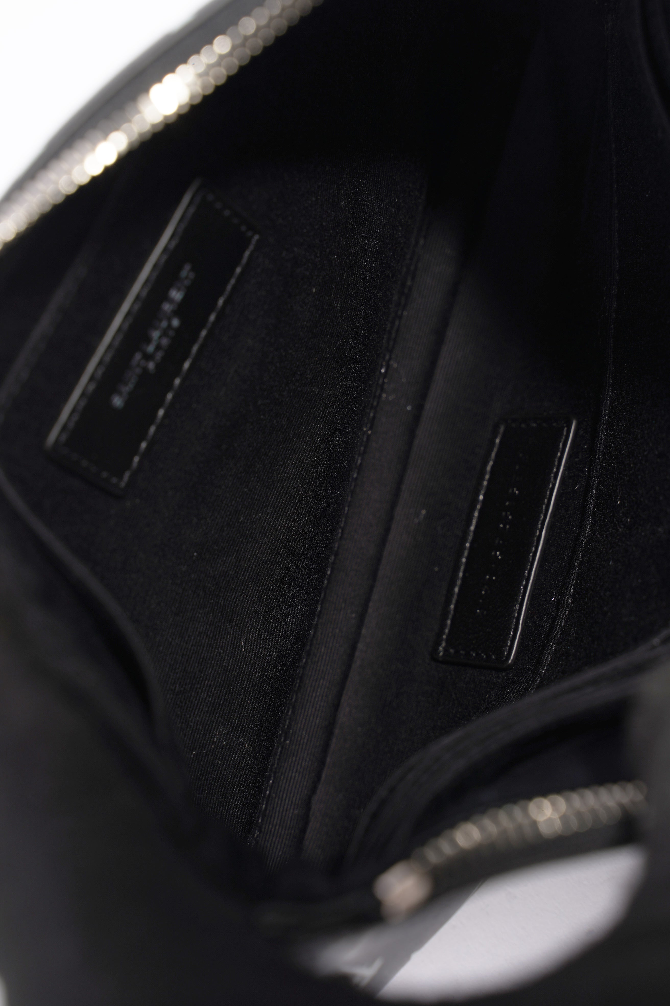 Saint Laurent Musical Notes Pouch Black / White Calfskin Leather