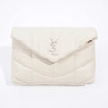 Saint Laurent Monogram Puffer With Card Holder Cream Small