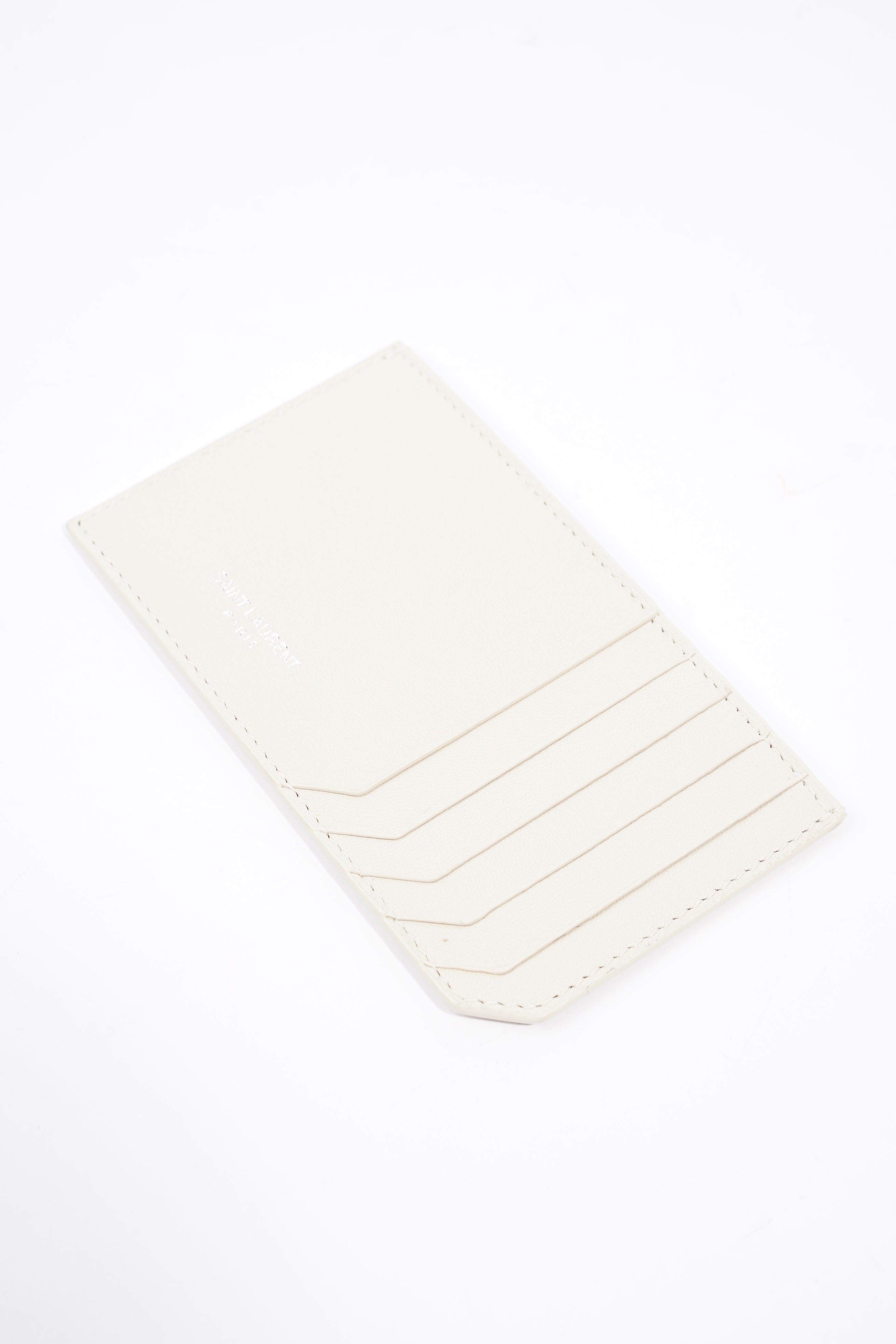 Saint Laurent Monogram Puffer With Card Holder Cream Small