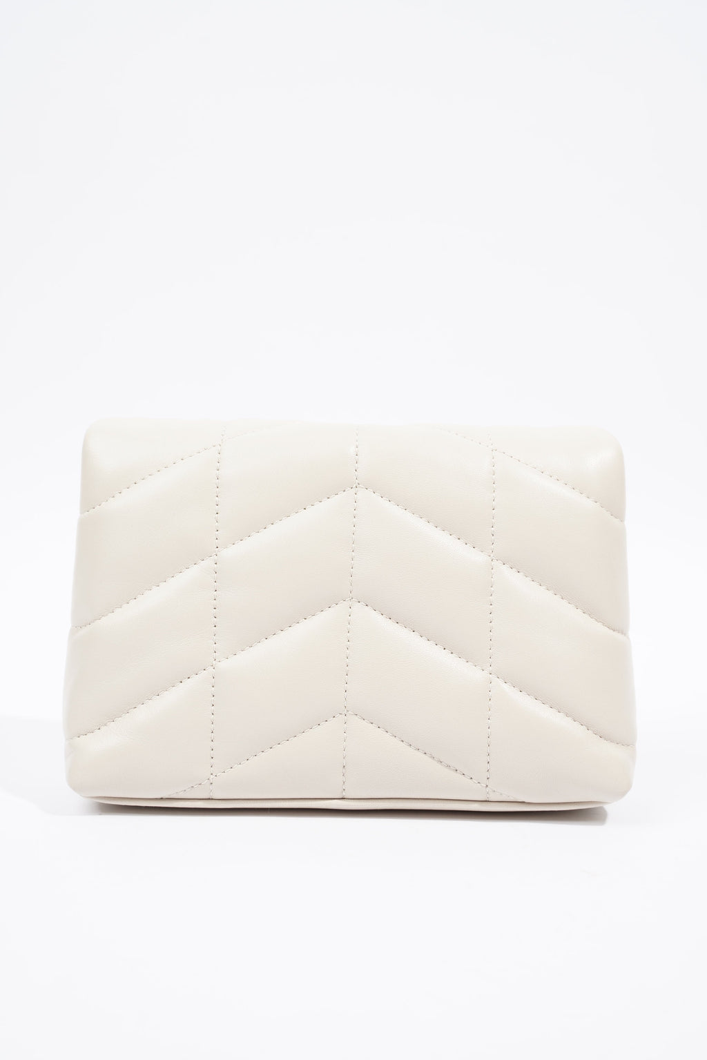 Saint Laurent Monogram Puffer With Card Holder Cream Small