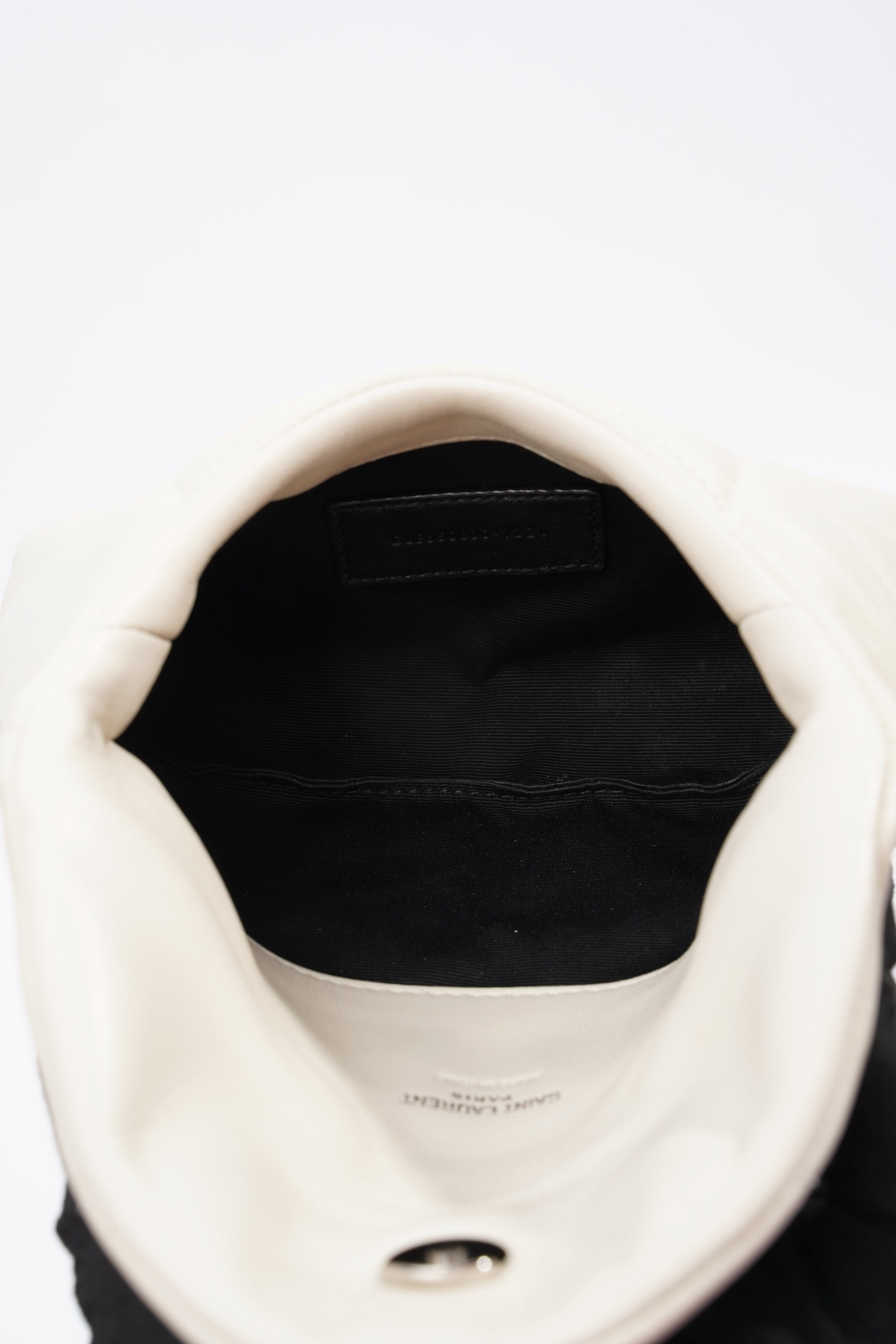 Saint Laurent Monogram Puffer With Card Holder Cream Small