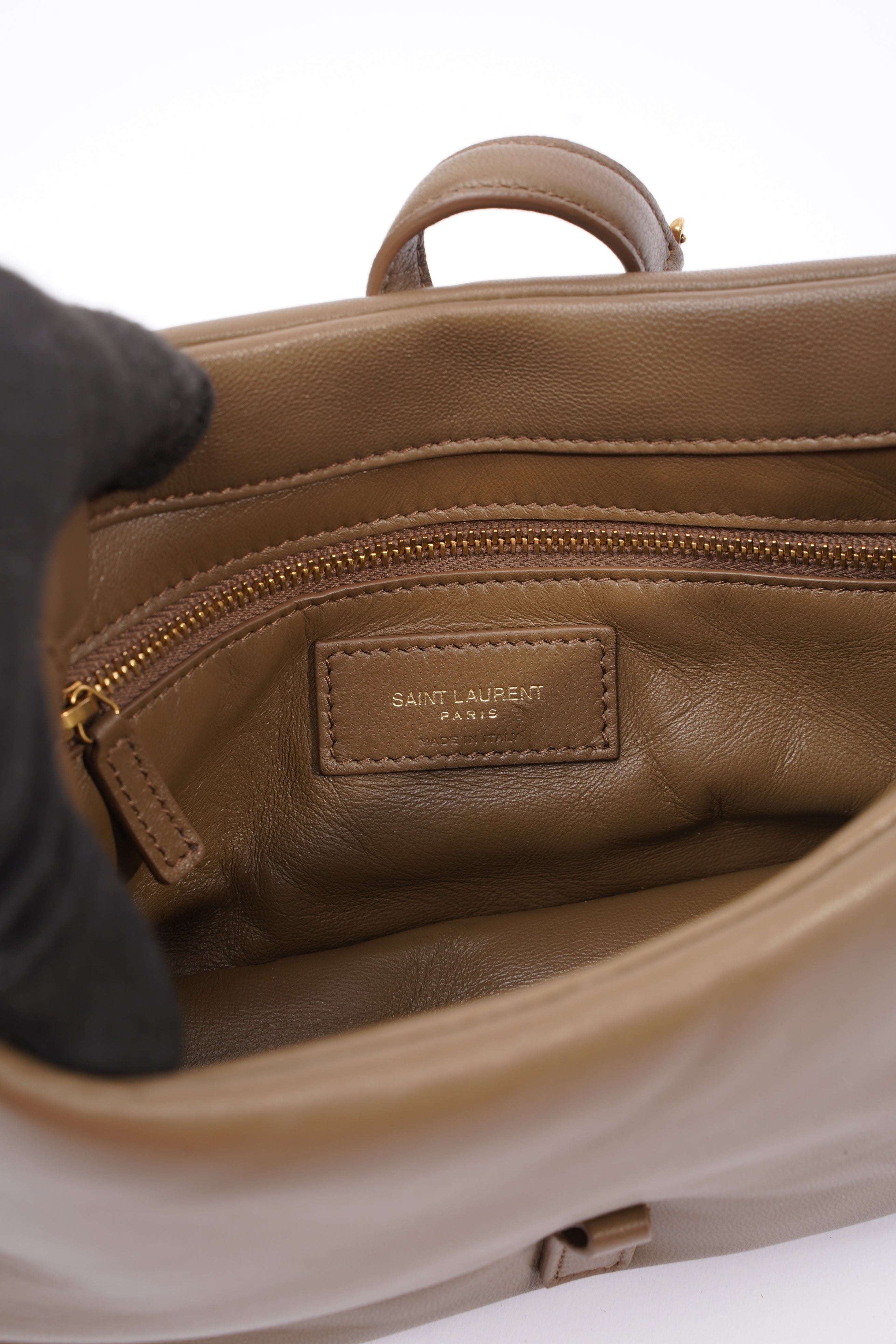 Saint Laurent LE 5 A 7 Dark Peanut Lambskin Leather