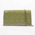 Christian Dior Lady Dior Pouch Olive Green Patent Leather