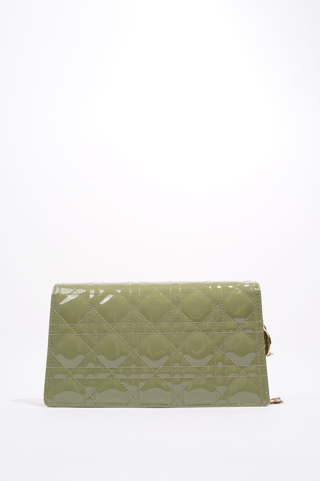 Christian Dior Lady Dior Pouch Olive Green Patent Leather