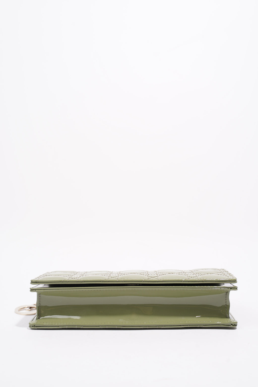 Christian Dior Lady Dior Pouch Olive Green Patent Leather
