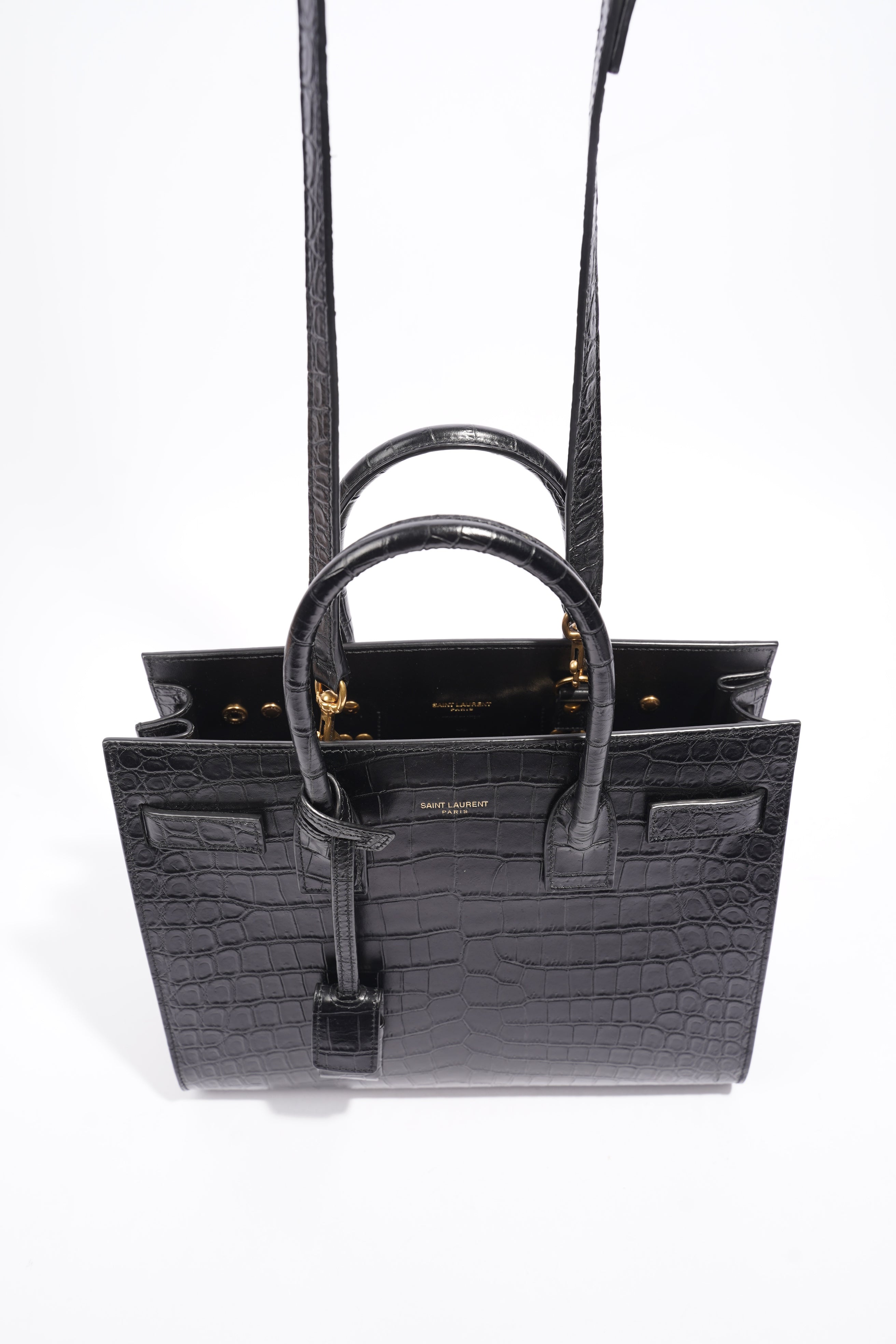 Saint Laurent Baby Sac de Jour Tote Black Leather