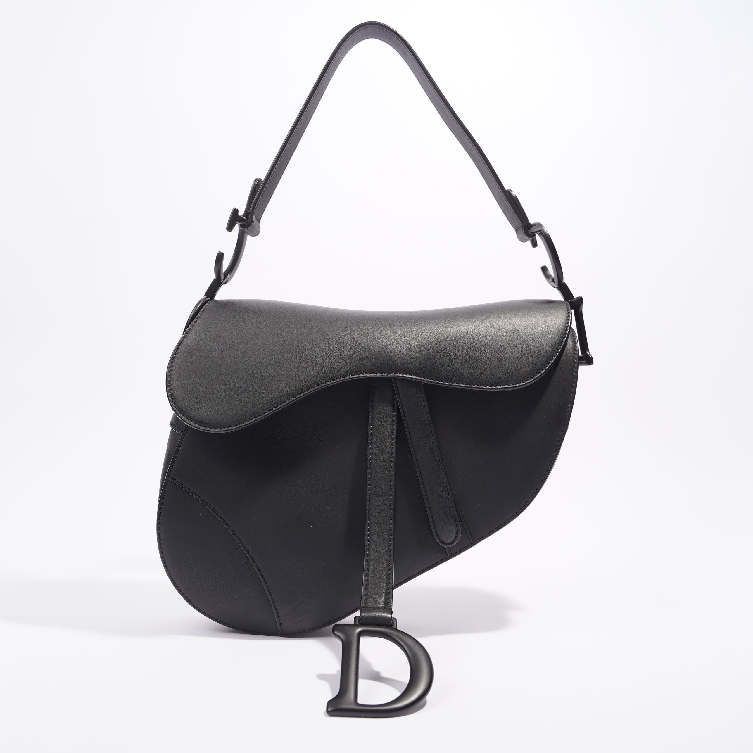 Christian Dior Saddle Bag Matte Black Leather