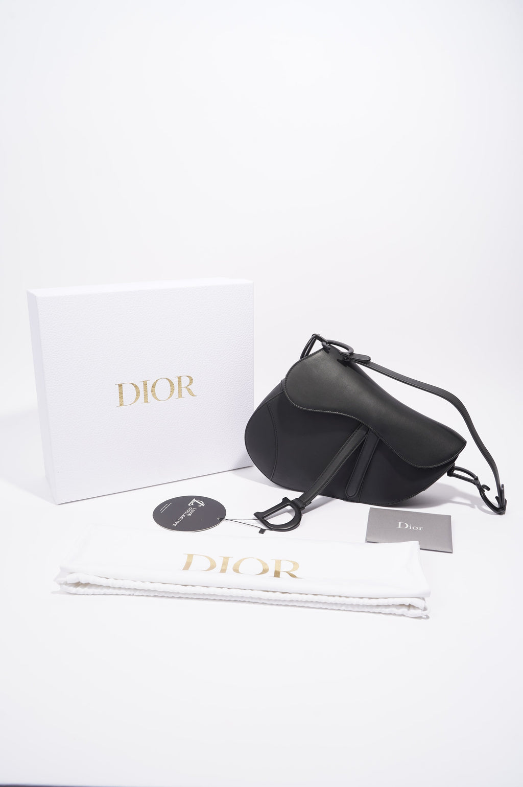 Christian Dior Saddle Bag Matte Black Leather