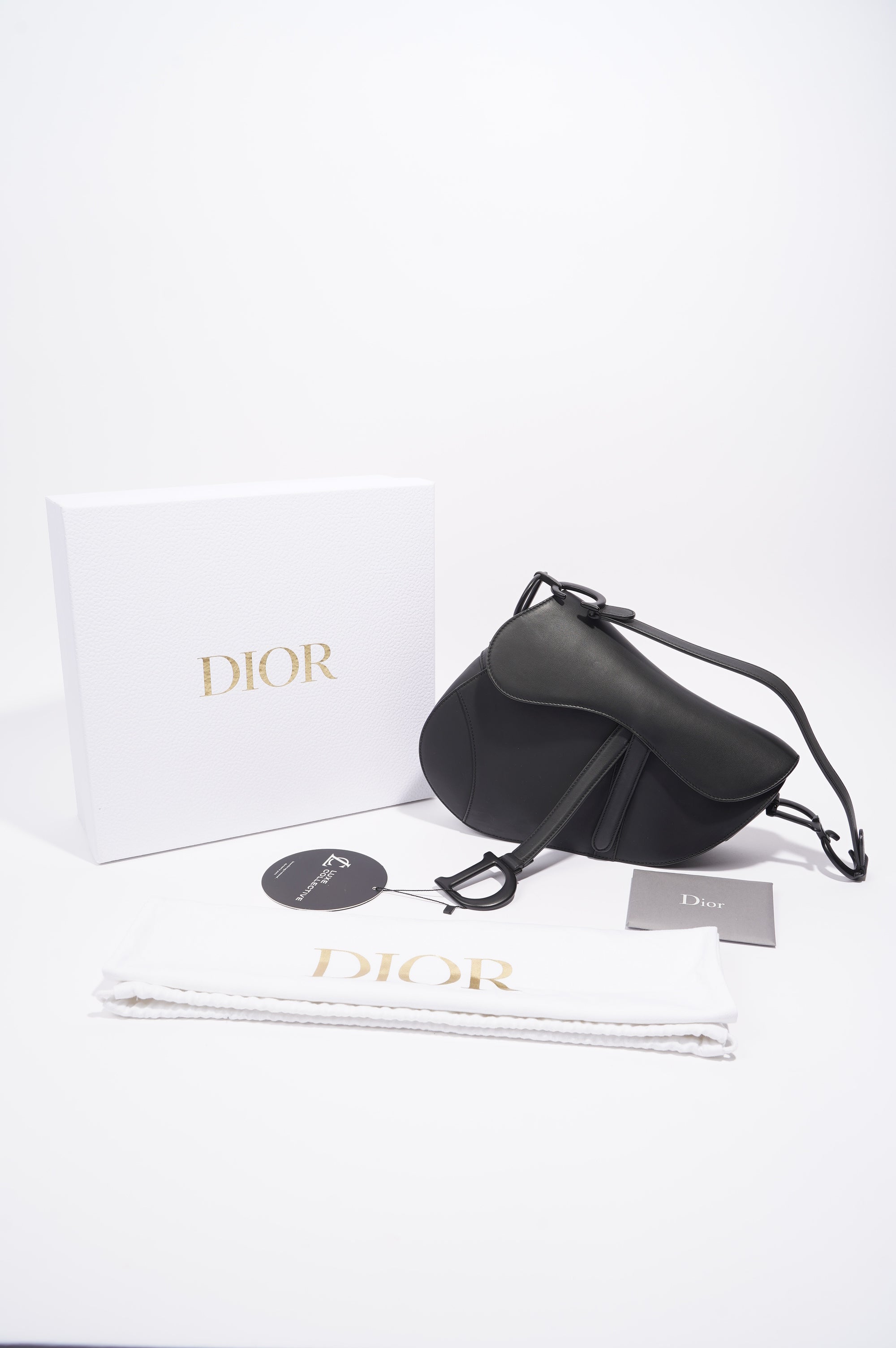 Christian Dior Saddle Bag Matte Black Leather