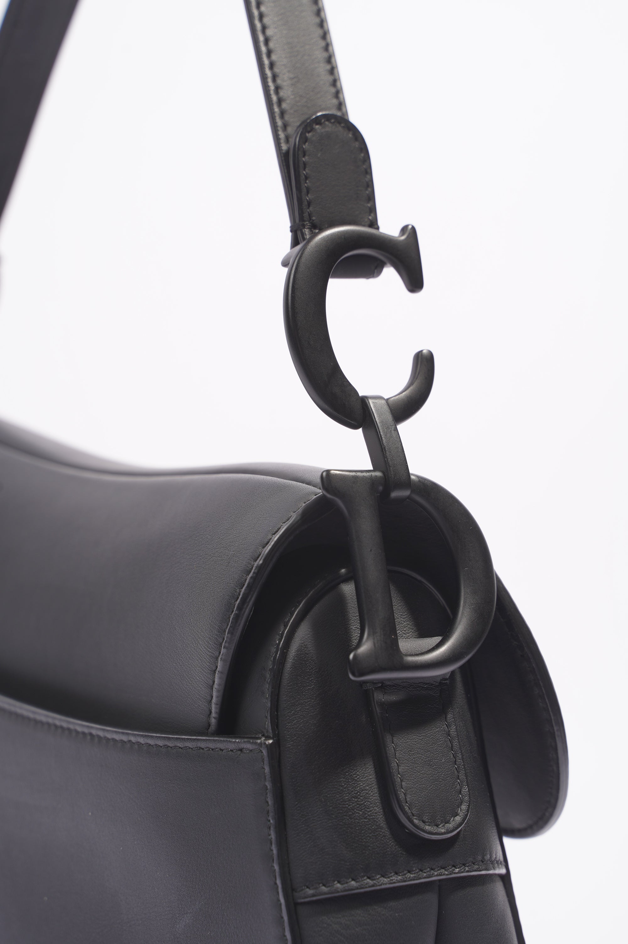 Christian Dior Saddle Bag Matte Black Leather