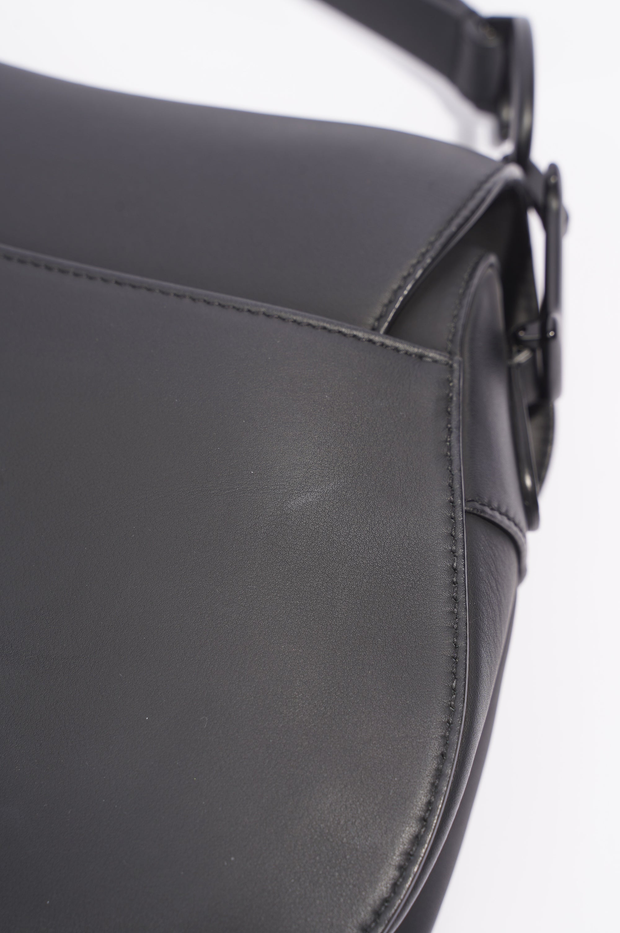 Christian Dior Saddle Bag Matte Black Leather