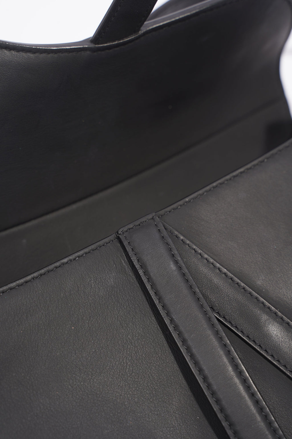 Christian Dior Saddle Bag Matte Black Leather