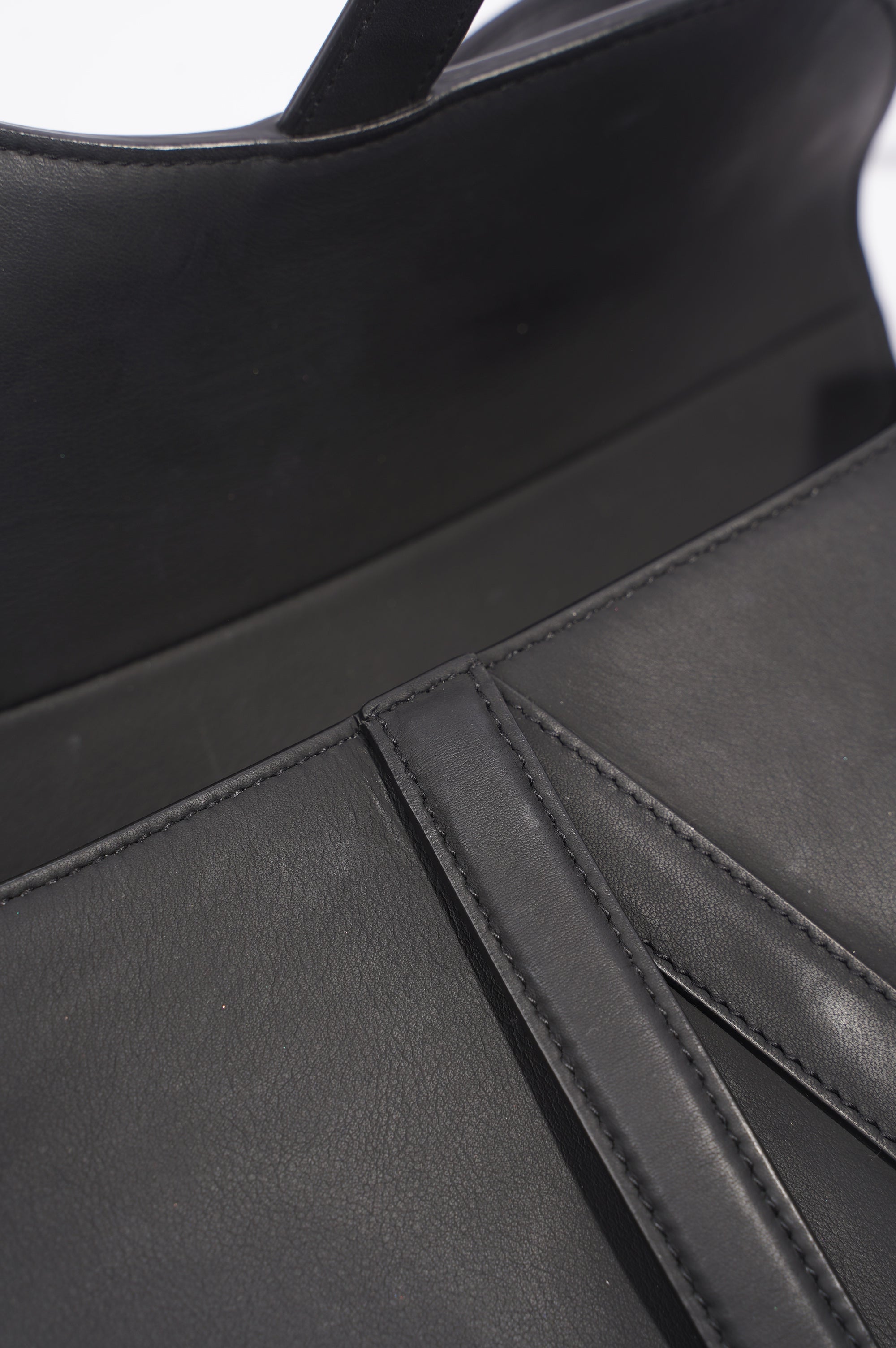 Christian Dior Saddle Bag Matte Black Leather
