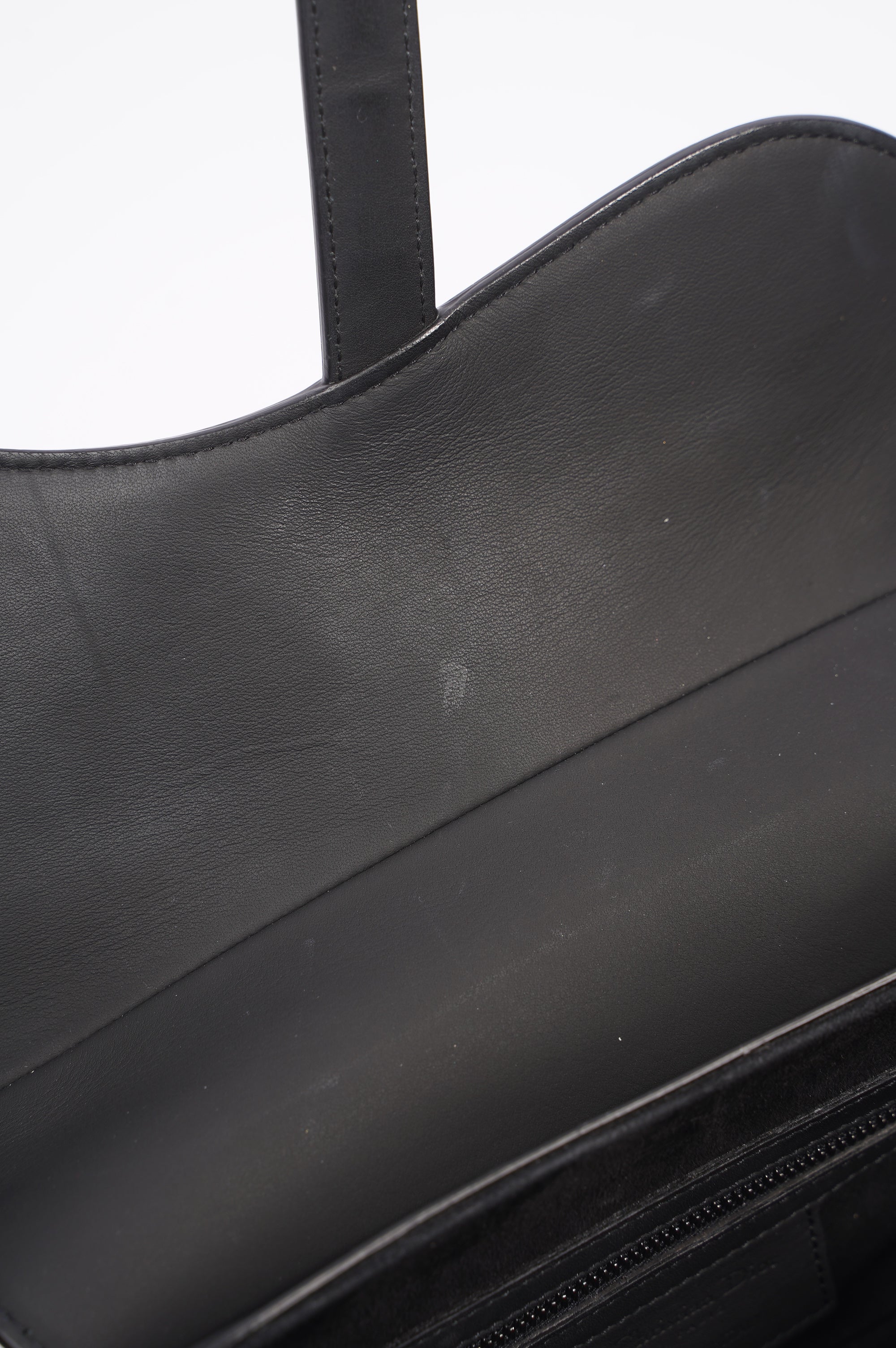 Christian Dior Saddle Bag Matte Black Leather