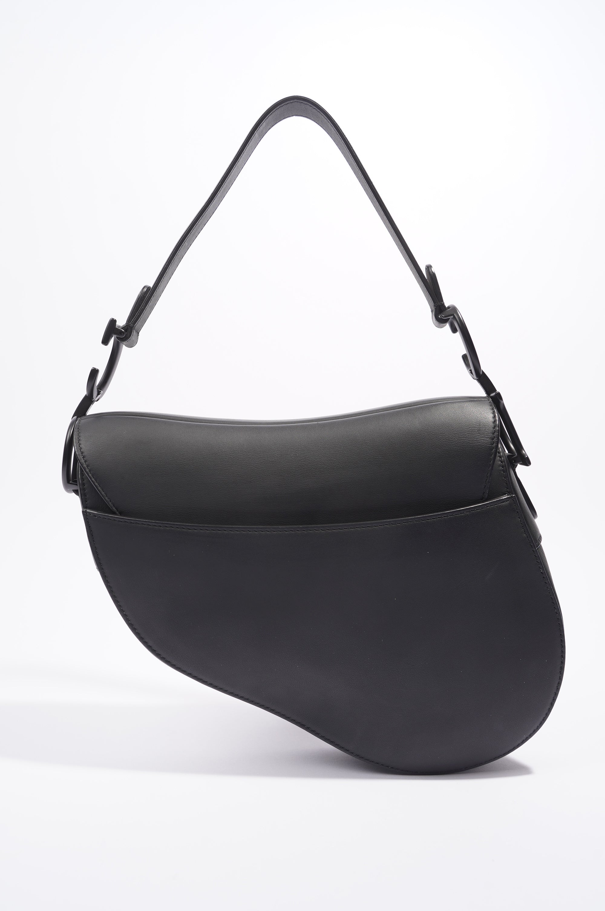 Christian Dior Saddle Bag Matte Black Leather