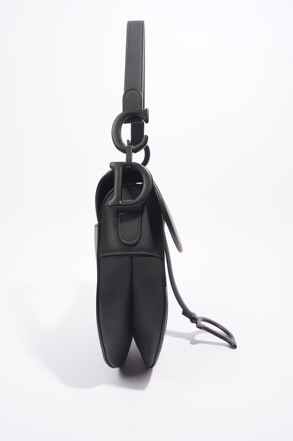 Christian Dior Saddle Bag Matte Black Leather