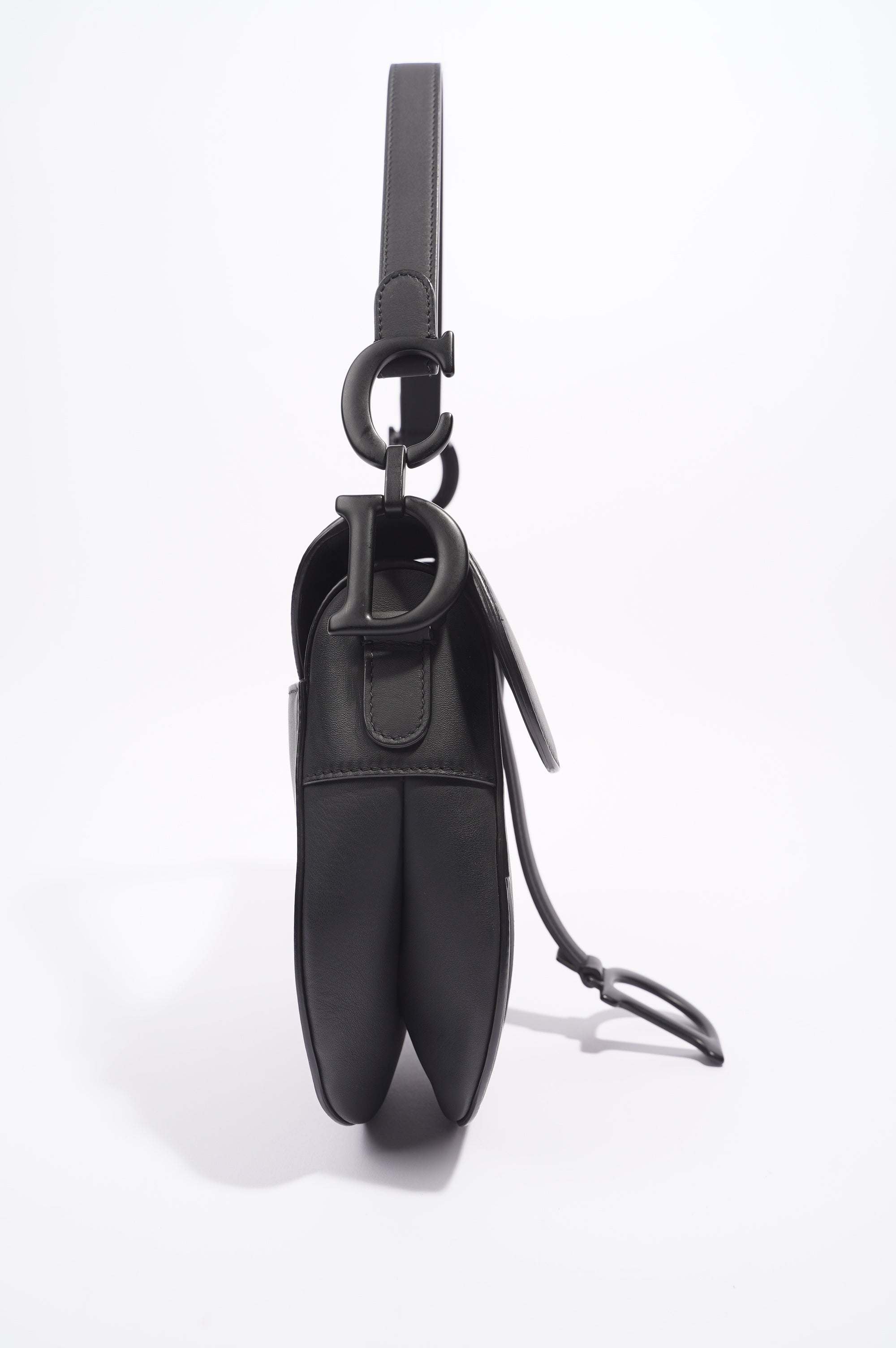 Christian Dior Saddle Bag Matte Black Leather