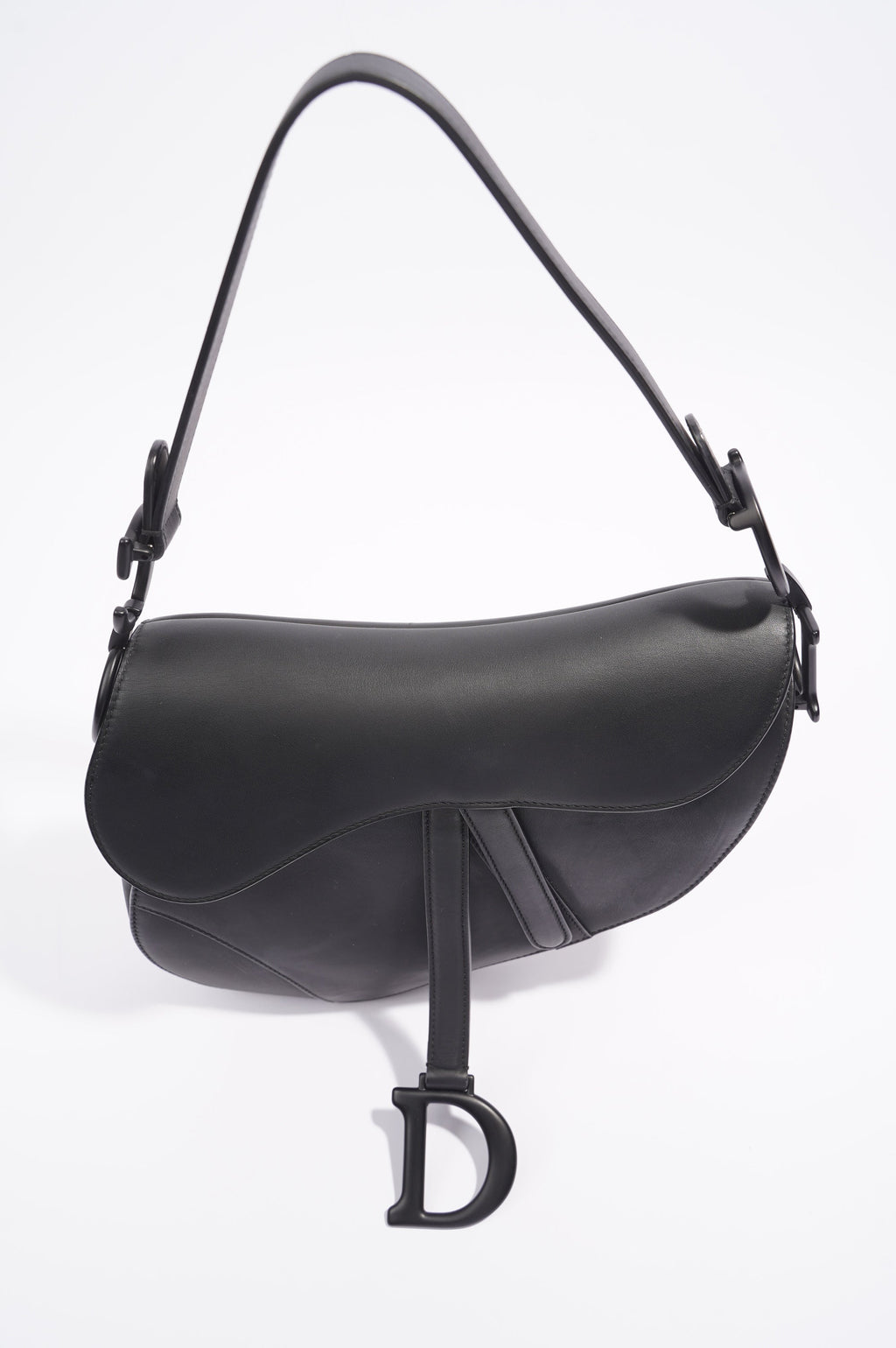 Christian Dior Saddle Bag Matte Black Leather
