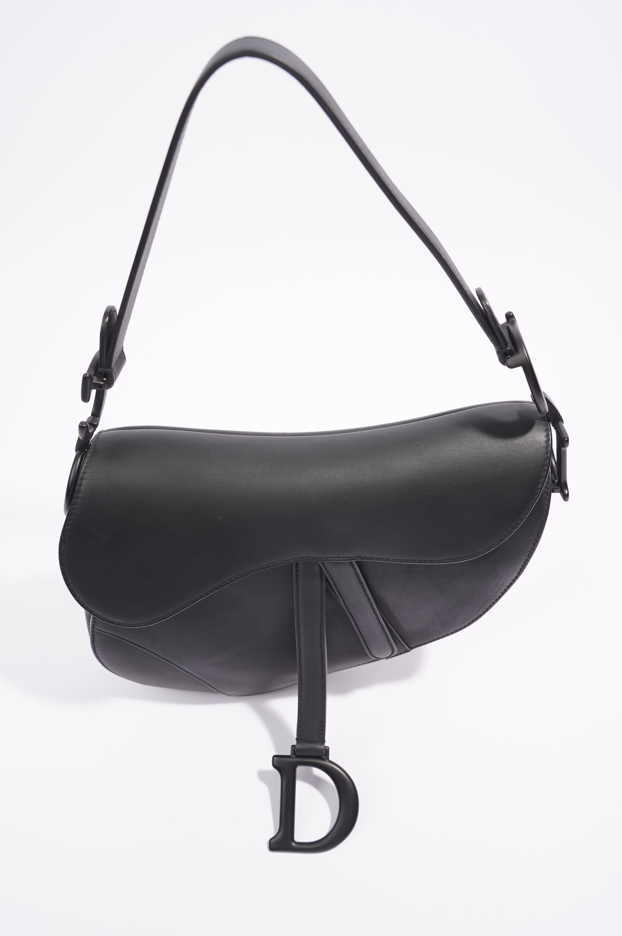 Christian Dior Saddle Bag Matte Black Leather