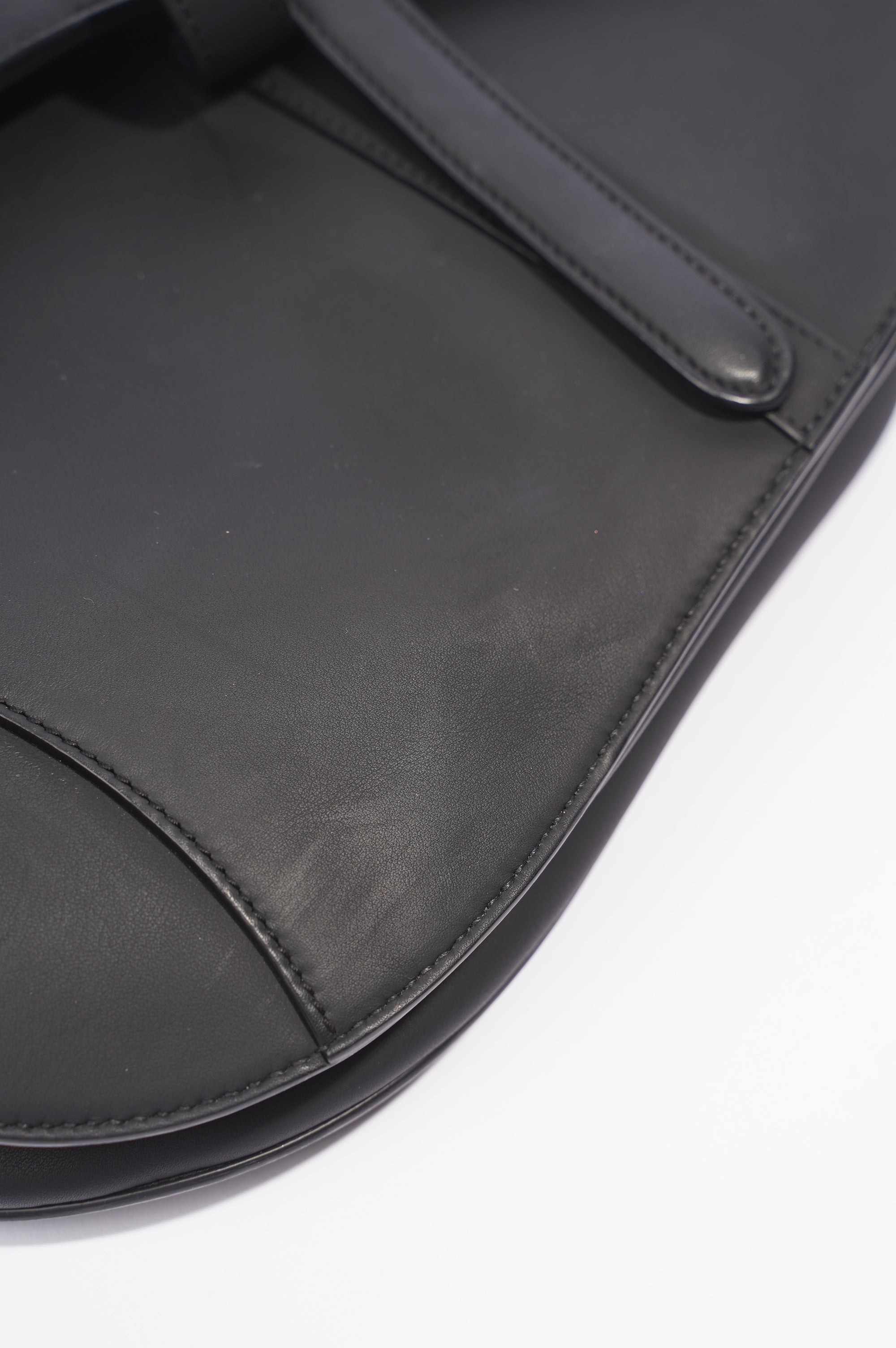 Christian Dior Saddle Bag Matte Black Leather