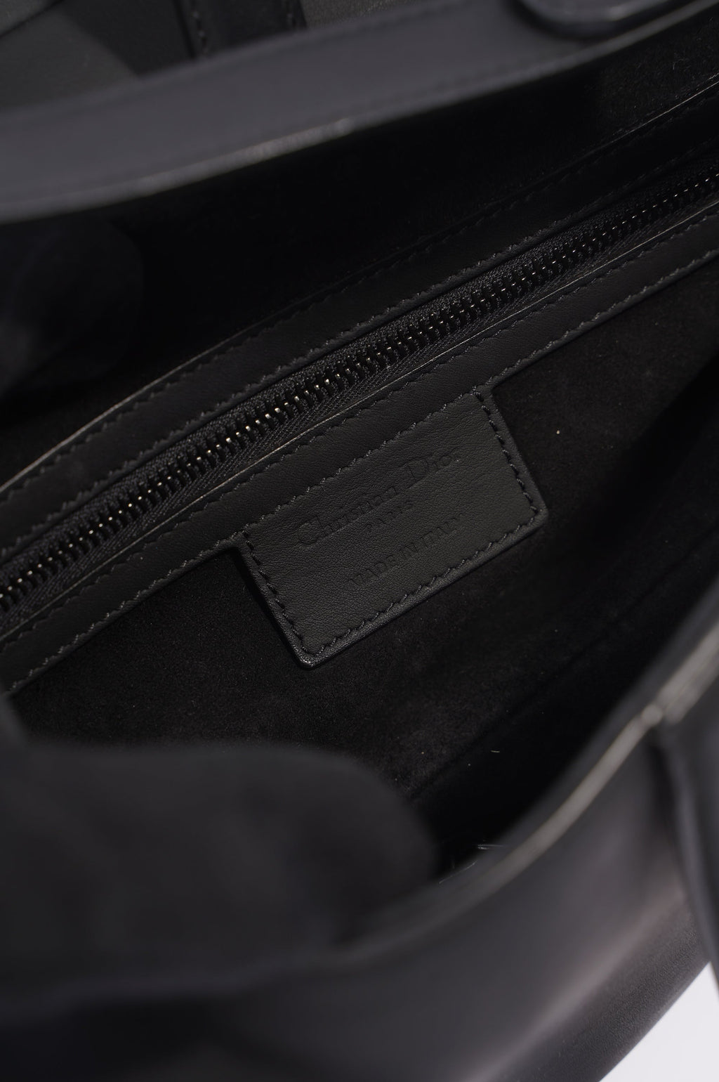 Christian Dior Saddle Bag Matte Black Leather