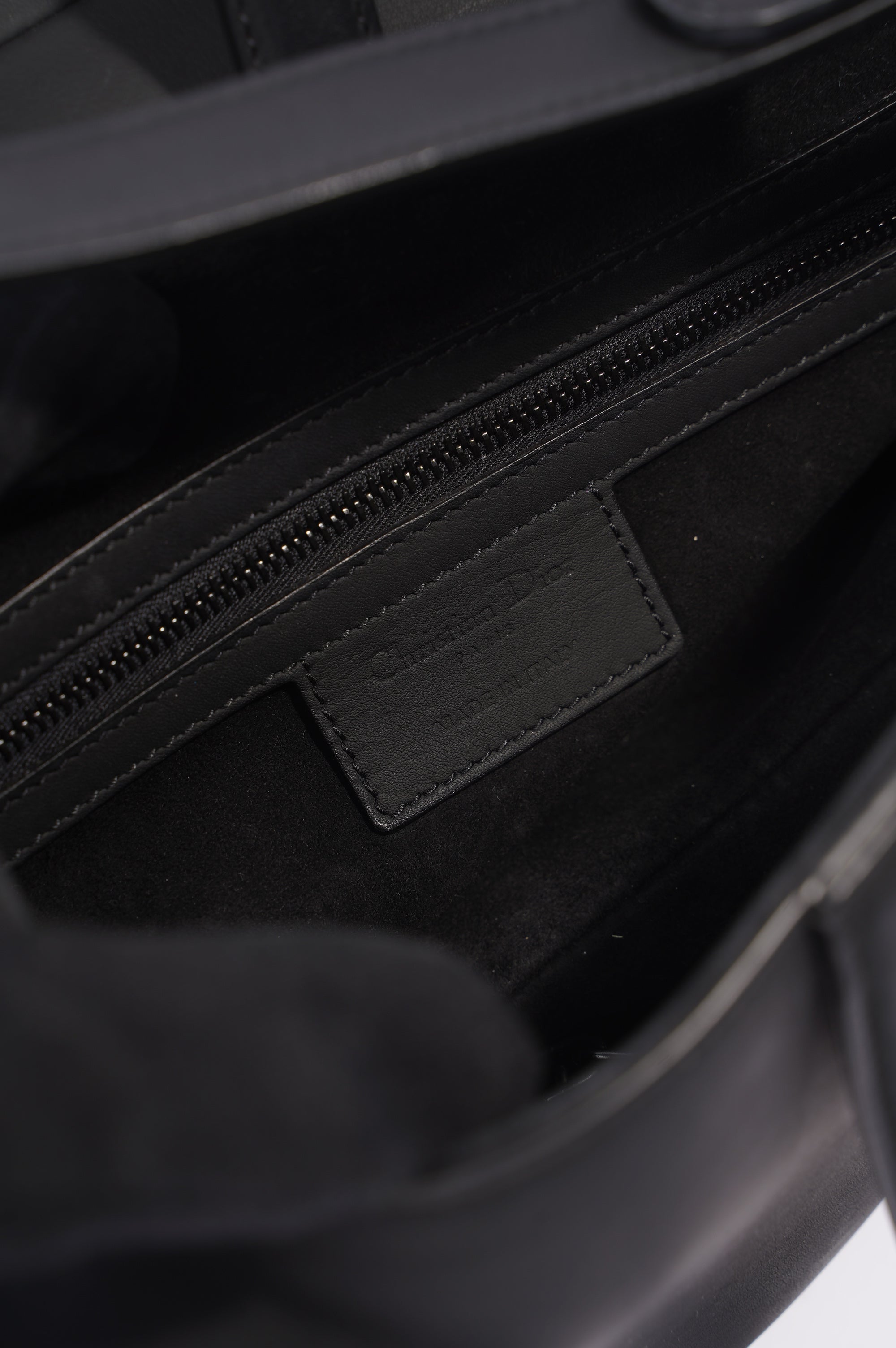 Christian Dior Saddle Bag Matte Black Leather