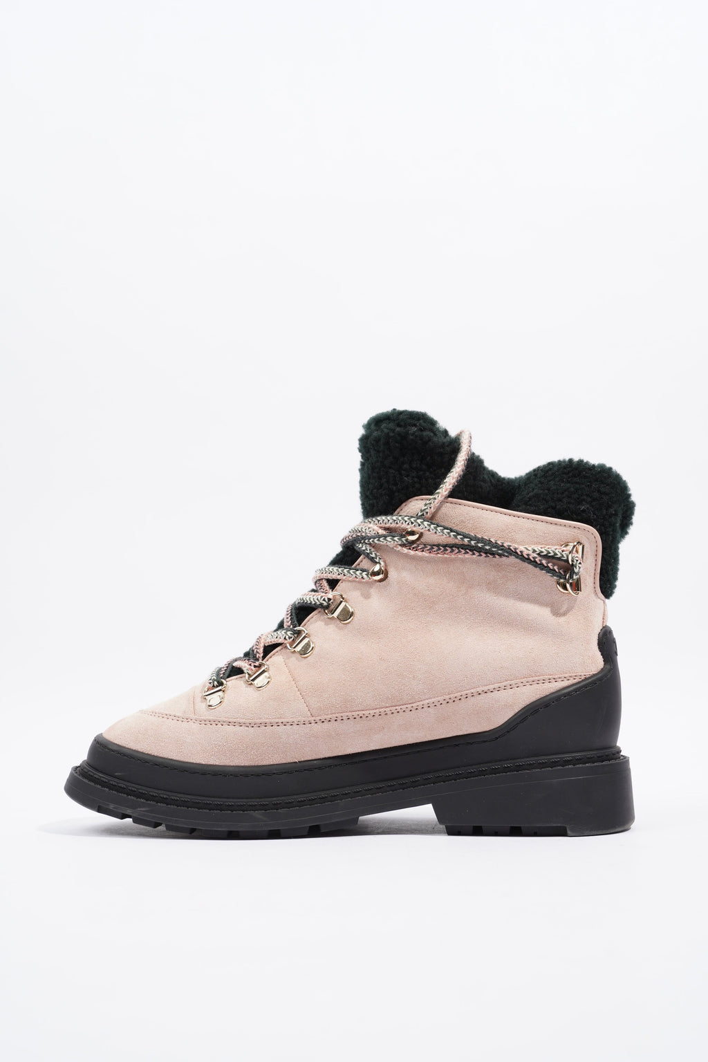 Chanel Shearling Boots Pink / Black Suede EU 38 UK 5