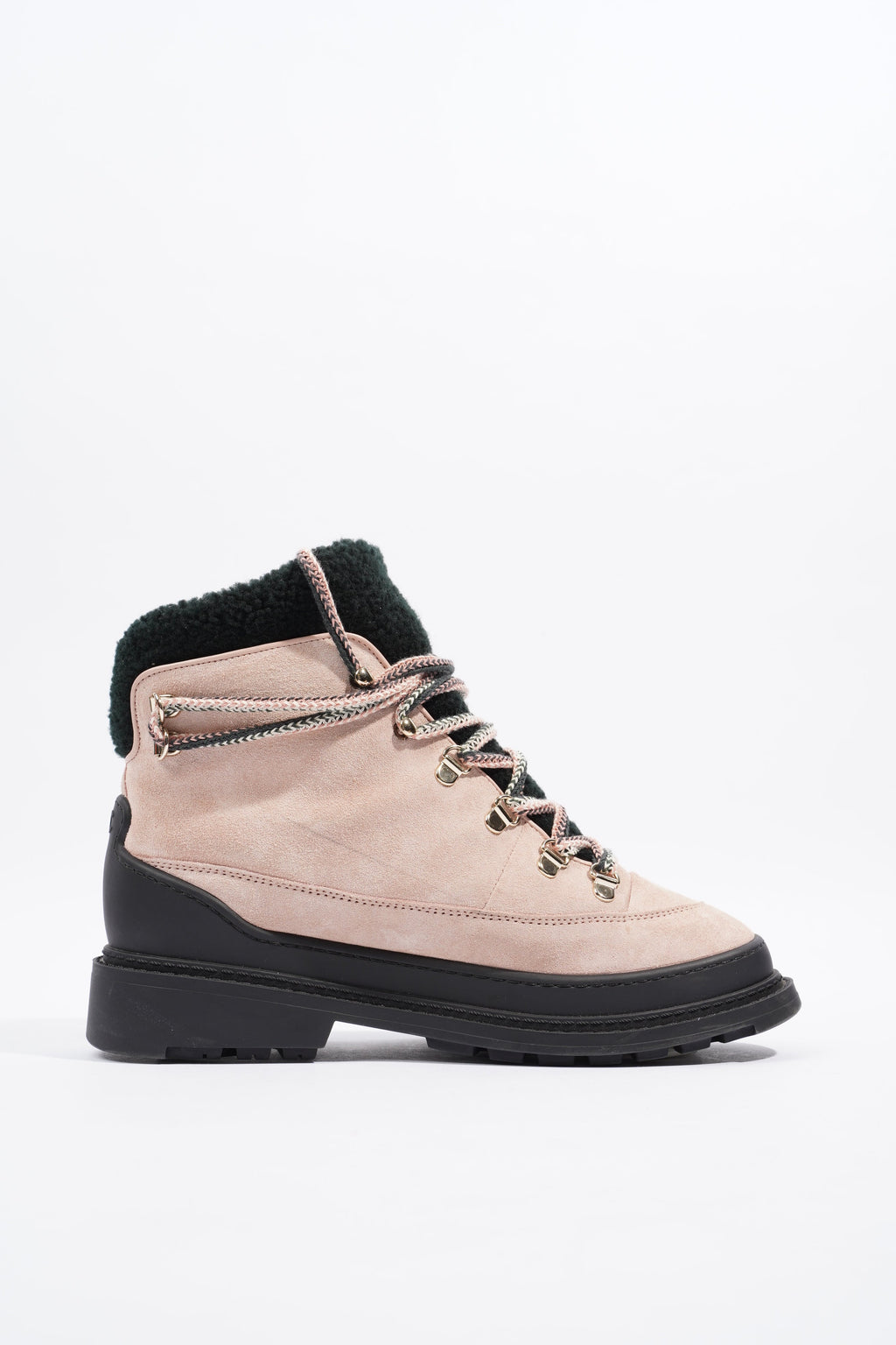 Chanel Shearling Boots Pink / Black Suede EU 38 UK 5