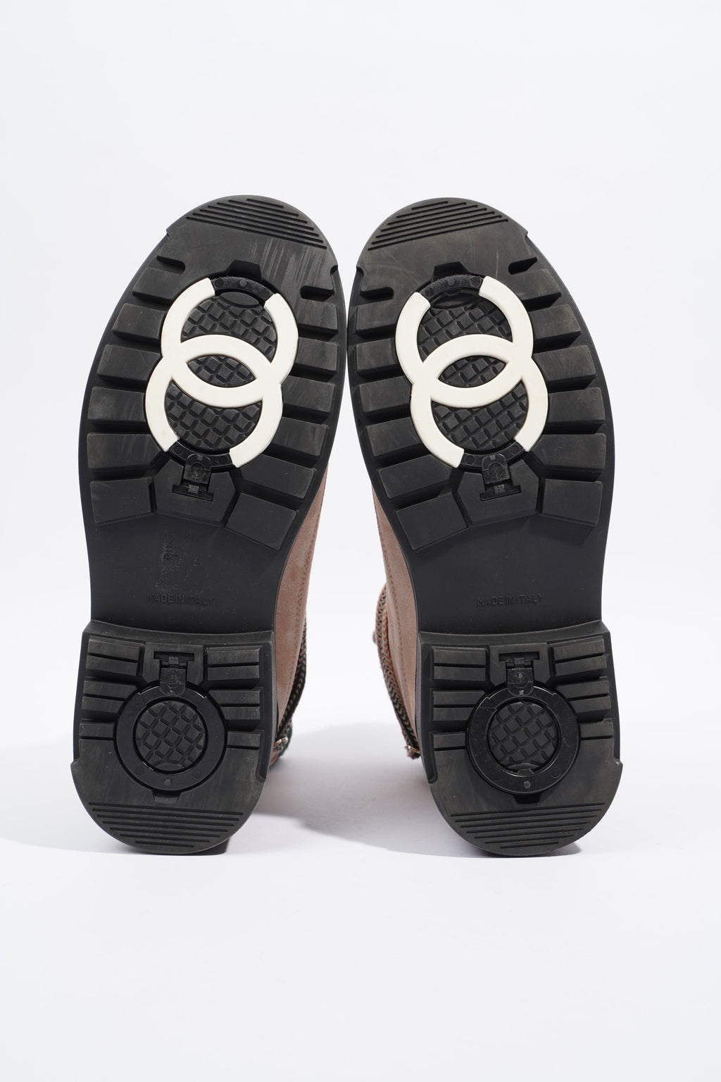 Chanel Shearling Boots Pink / Black Suede EU 38 UK 5