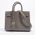 Saint Laurent Sac De Jour Grey Croc Embossed Leather Nano