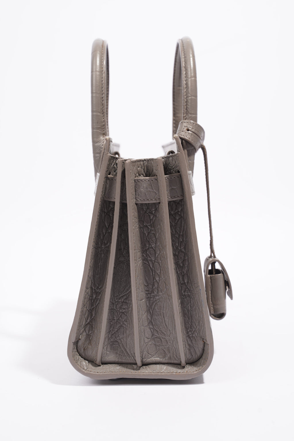 Saint Laurent Sac De Jour Grey Croc Embossed Leather Nano