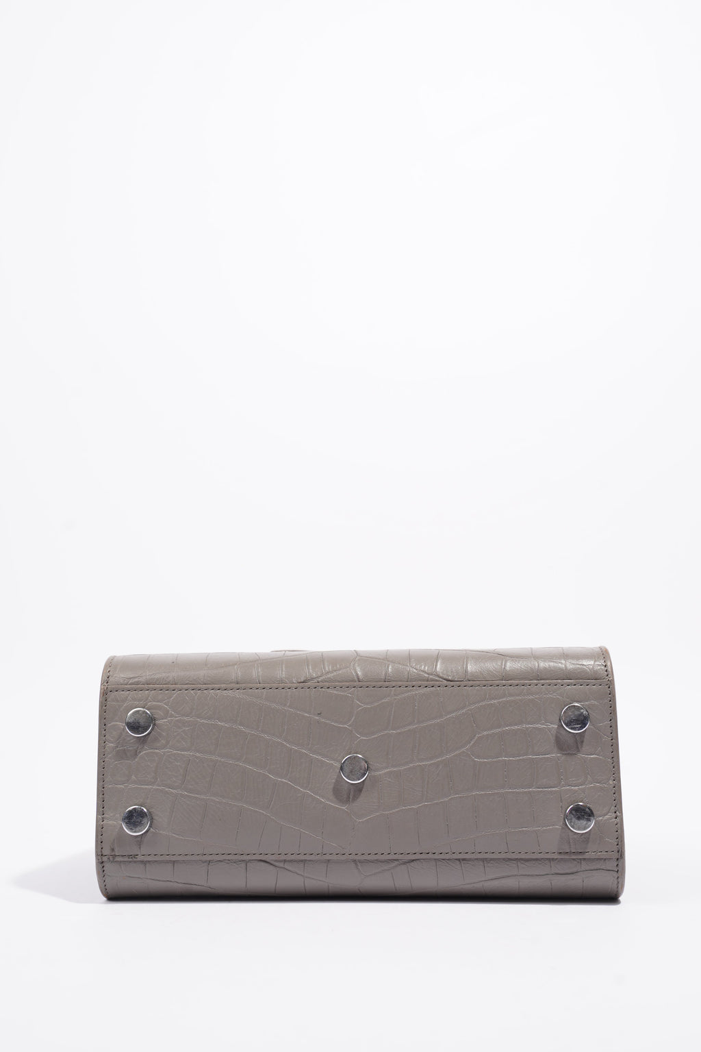 Saint Laurent Sac De Jour Grey Croc Embossed Leather Nano