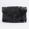 Saint Laurent Lou Lou Black Calfskin Leather Large