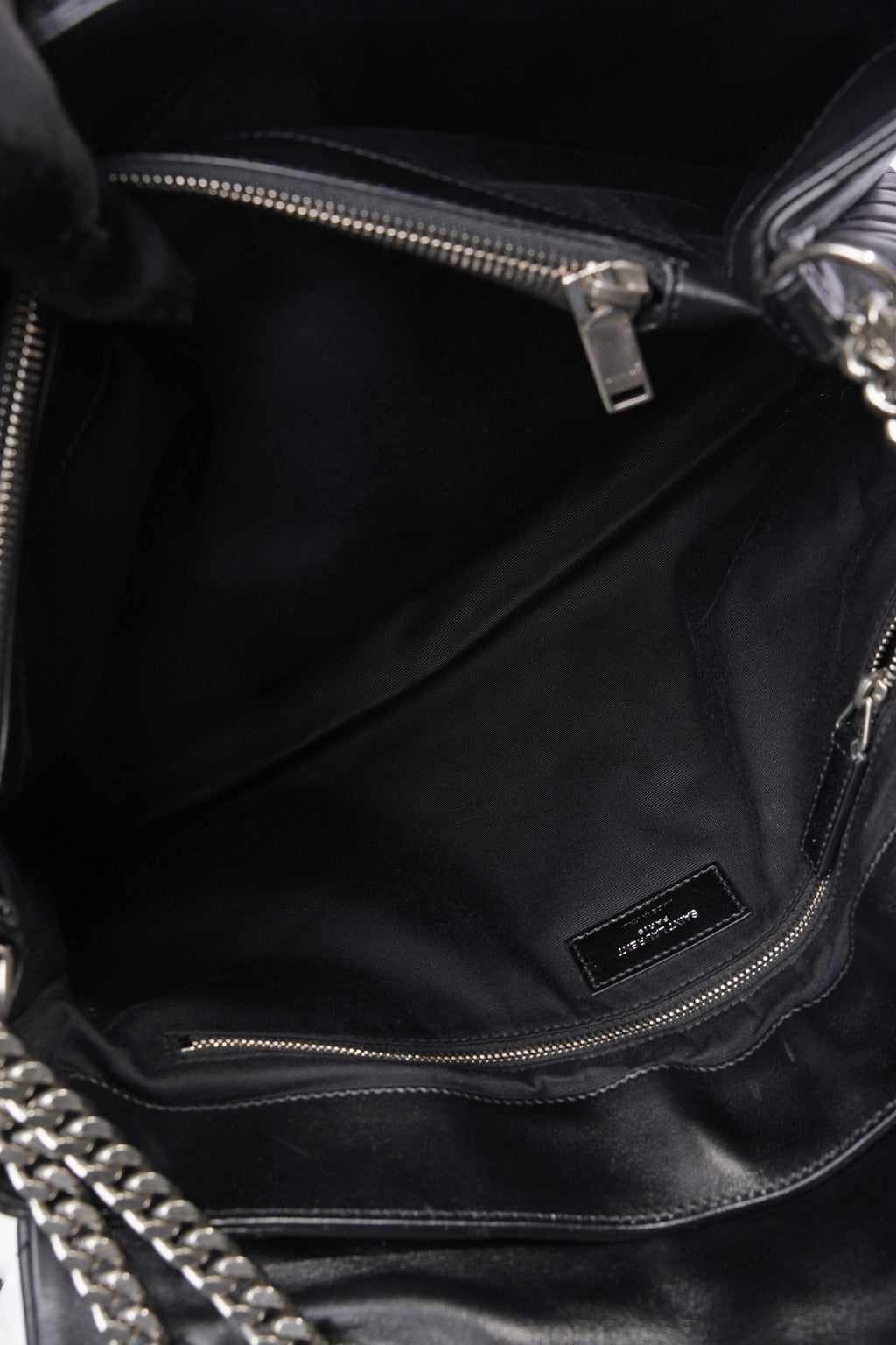 Saint Laurent Lou Lou Black Calfskin Leather Large