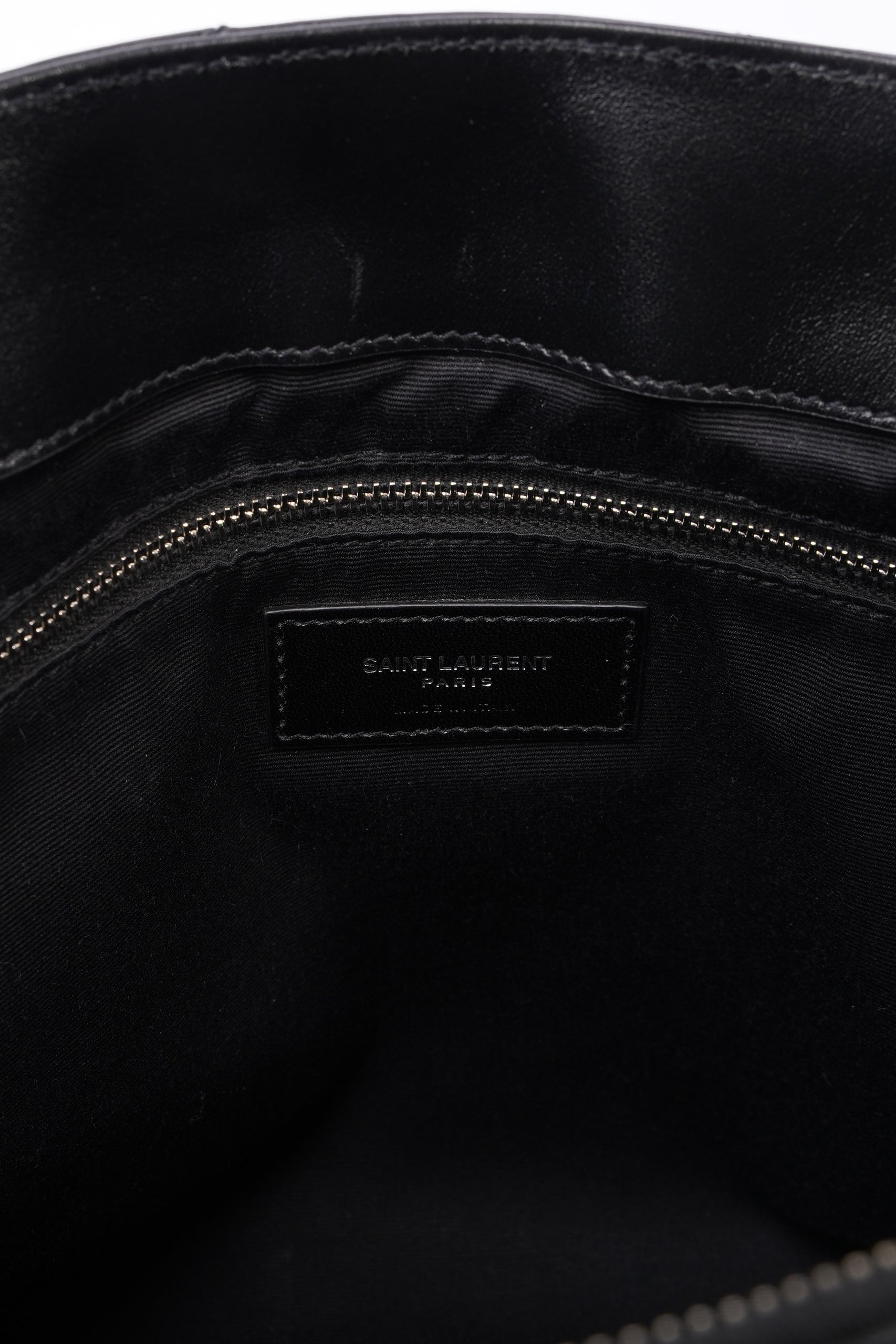 Saint Laurent Lou Lou Black Calfskin Leather Large