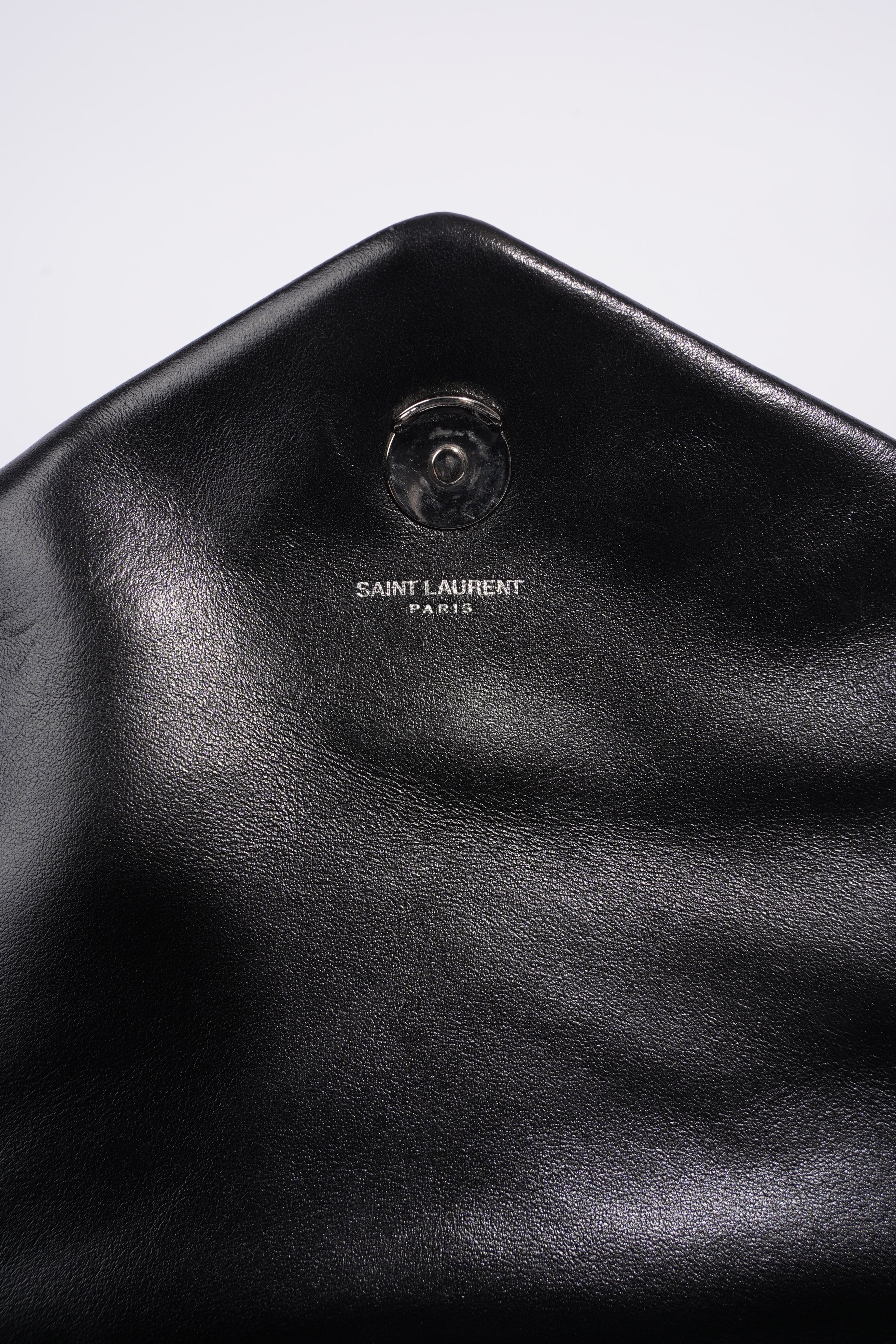 Saint Laurent Lou Lou Black Calfskin Leather Large