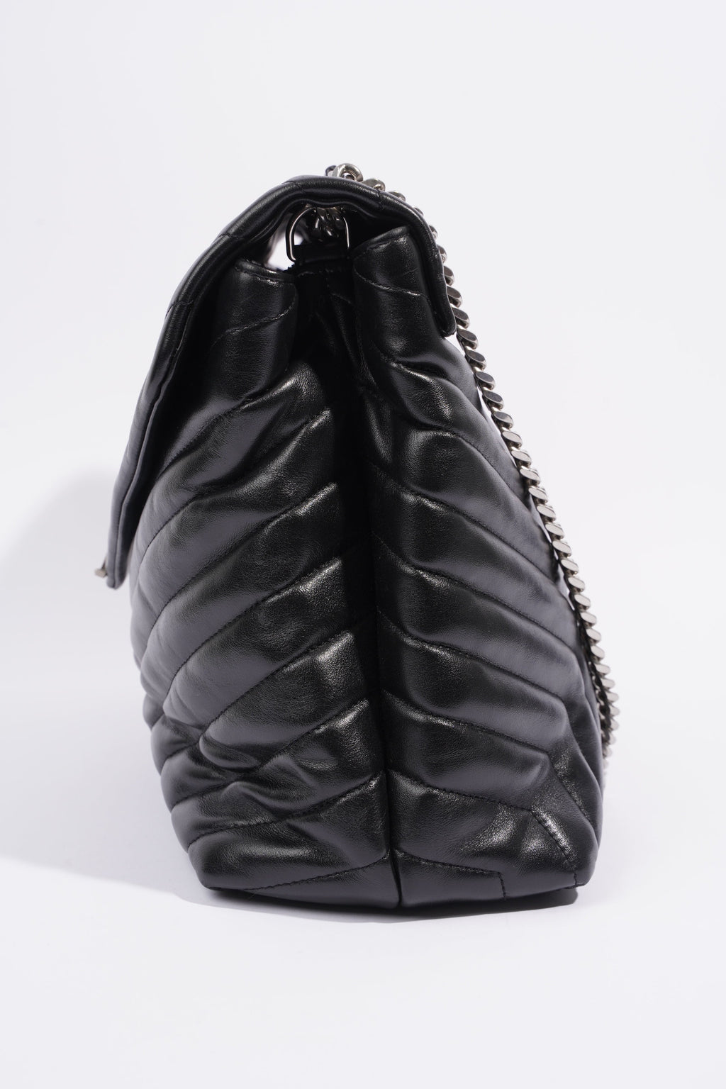 Saint Laurent Lou Lou Black Calfskin Leather Large